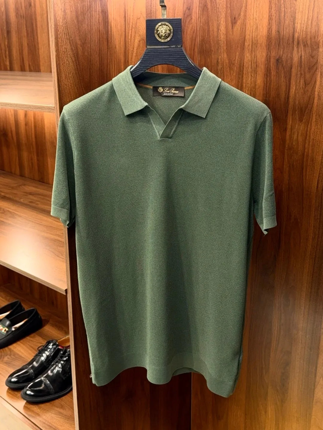 LP Italian old money style light luxury summer mulberry silk mixed Lyocell Haiou collar business casual short-sleeved polo shirt