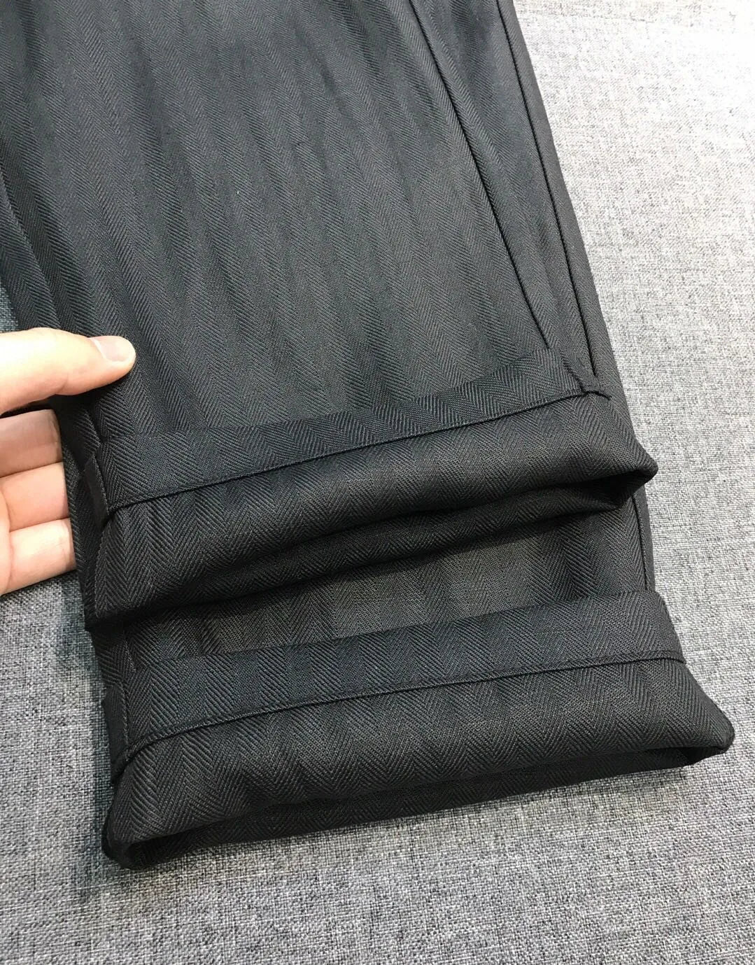 Italian LP European and American light luxury men's clothing linen Tencel elastic waist tether straight casual pants