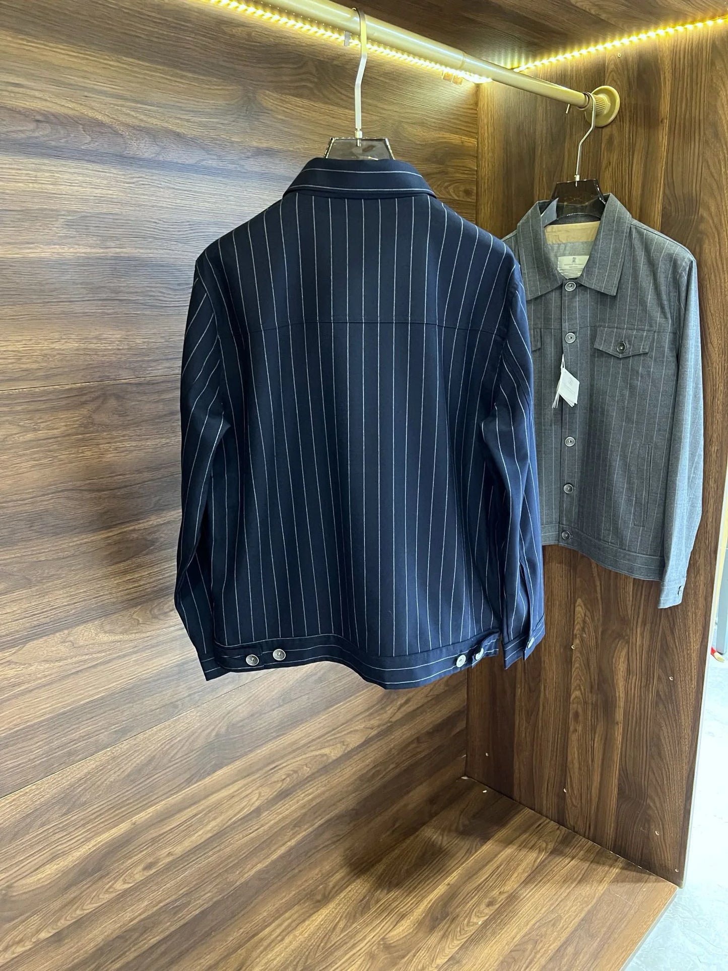 Italy BC old money style men's clothing 24 autumn and winter new wool material striped fashion business casual jacket