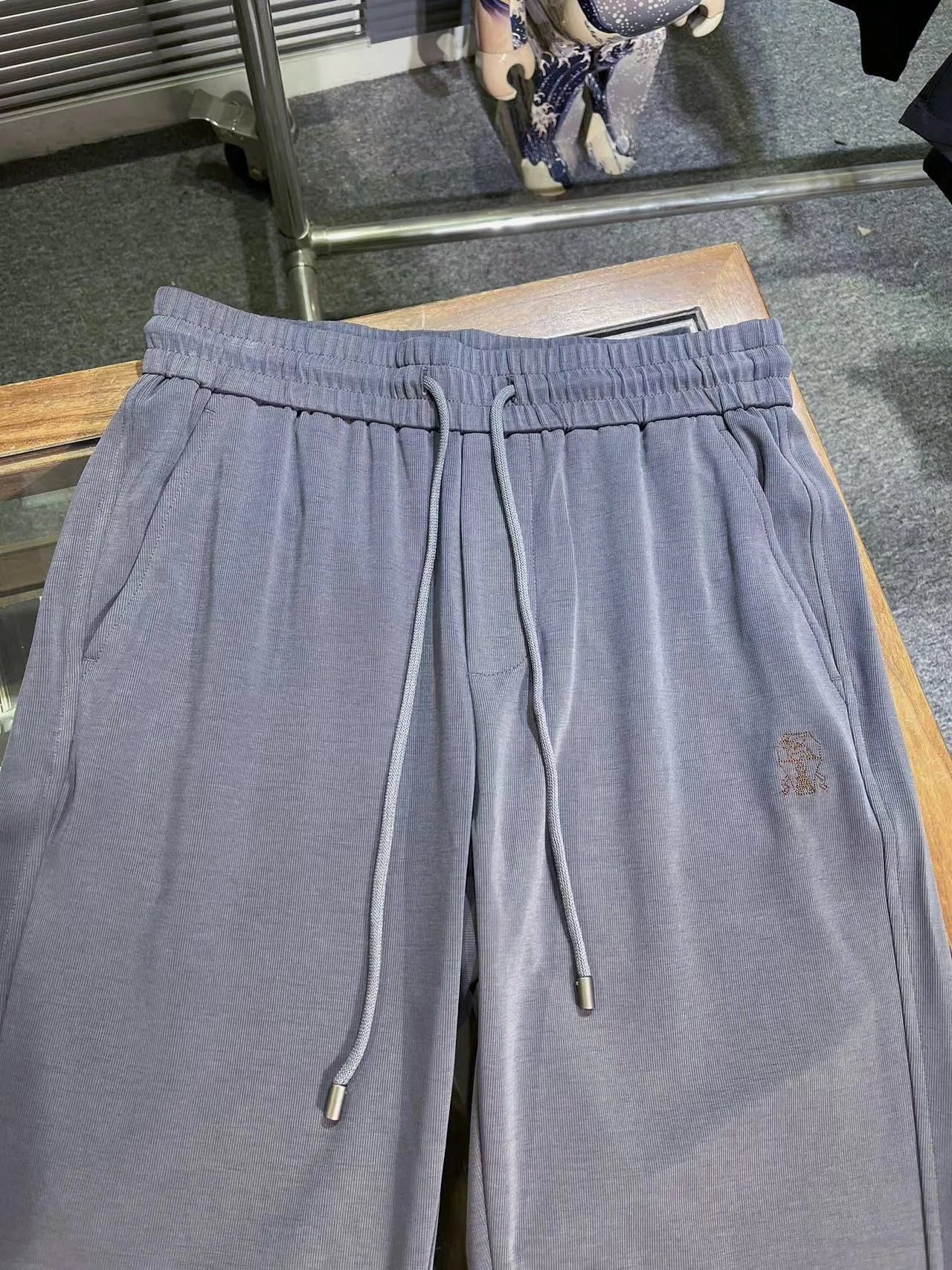 Italy BC men's summer new woven breathable fabric fashion old money style men's thin straight casual pants