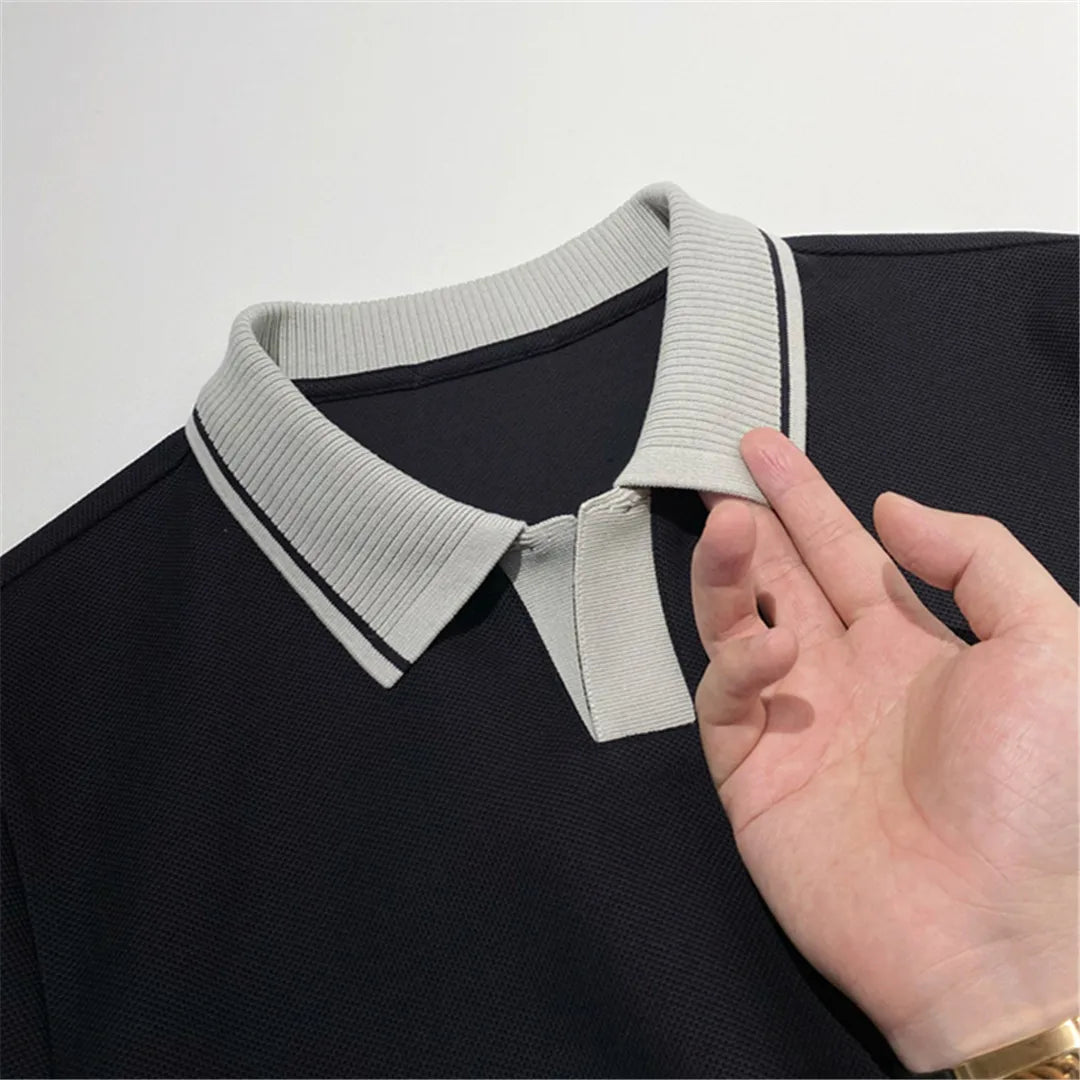 Light luxury style 25 spring and summer new, old money style business leisure commuting lapel short-sleeved T-shirt polo shirt