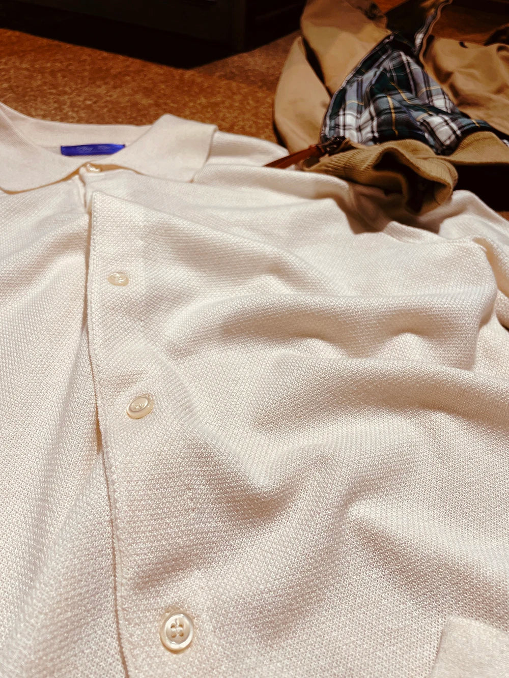 Autumn and winter business high-end mulberry silk long-sleeved shirt men's wool knitted cardigan sweater