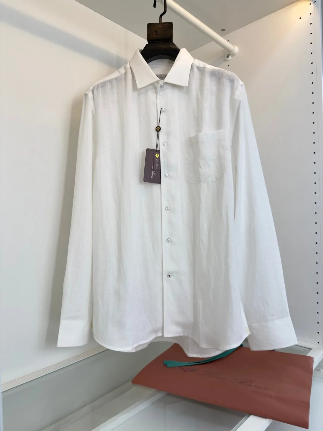 Italian LP Light Luxury Men's Spring and Summer Pure Linen Business Casual Elegant Long Sleeve Shirt Shirt
