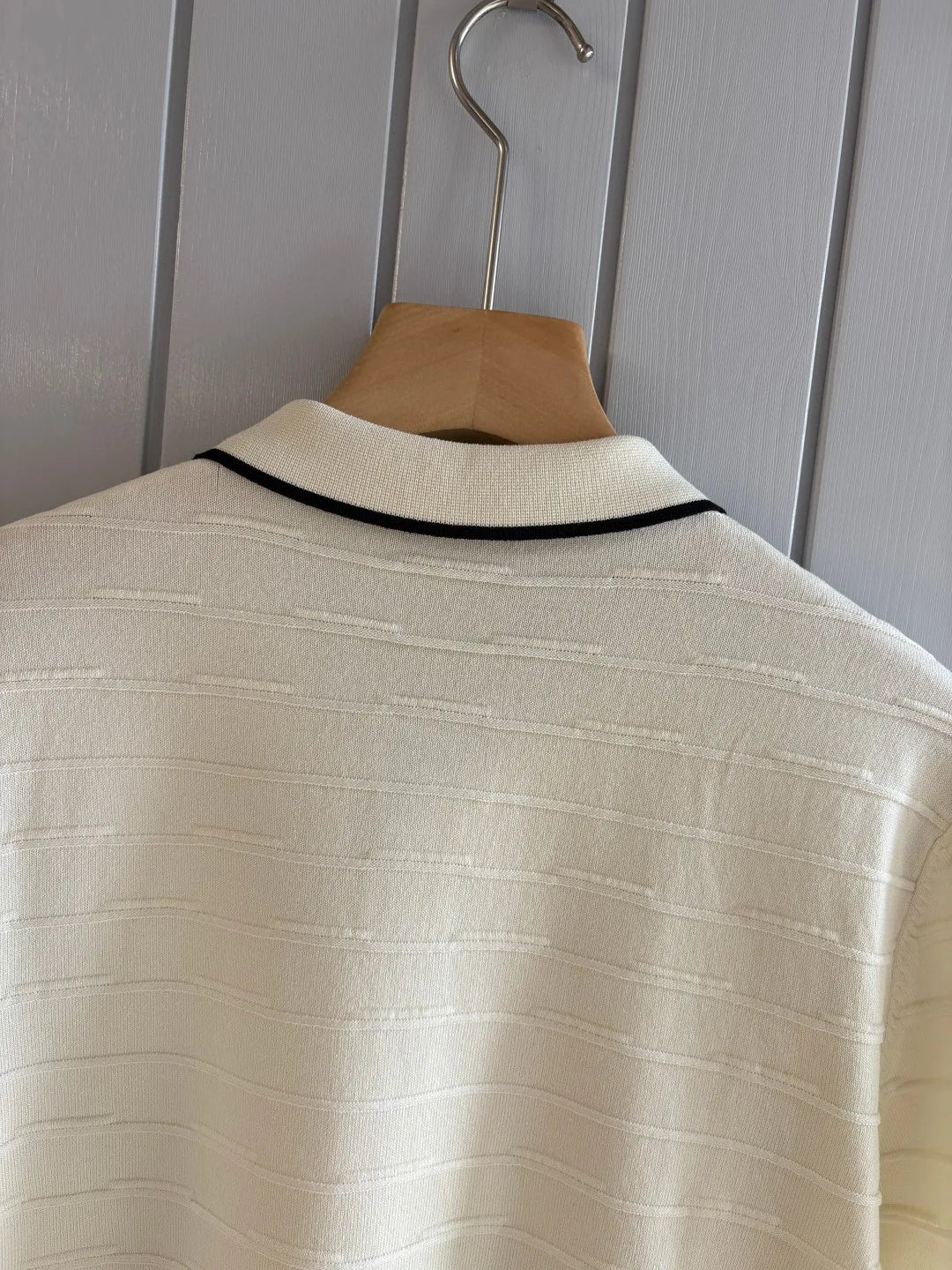 Italian style old money style light luxury summer goat velvet mulberry silk sea collar short sleeved business casual polo shirt