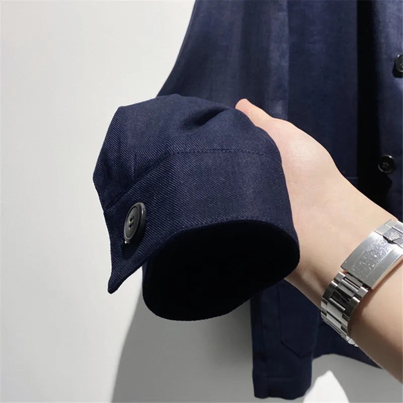 High luxury heavy series, light and breathable texture, temperament gentleman business casual linen loose jacket