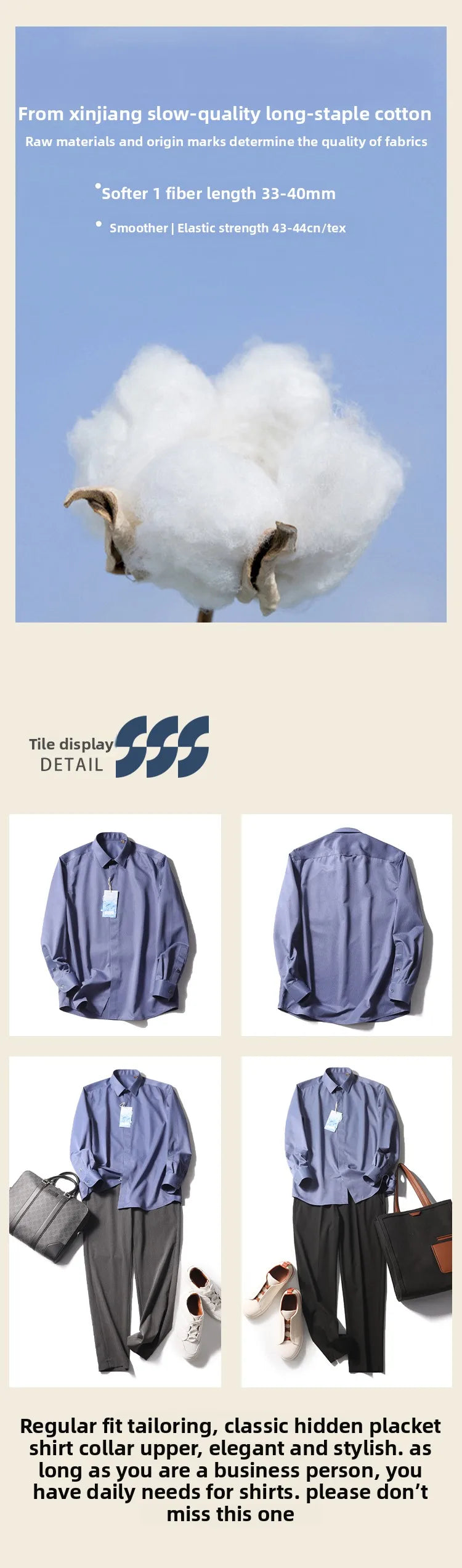 Italian luxury spring new men's business casual long-staple cotton shirt thousand bird plaid dark pattern shirt