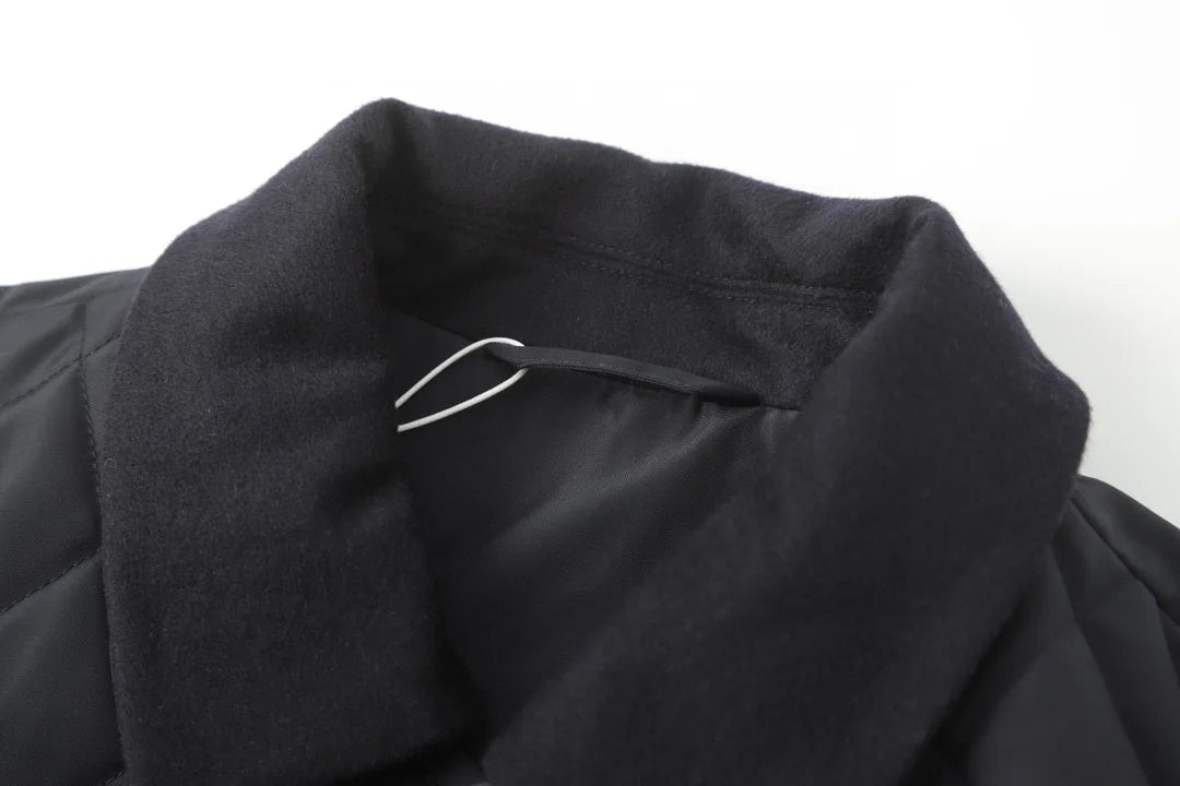 Classic LP Premium Textured Cashmere Woolen Lapel Rhombus Quilted Car Line Warm Camel Velvet Cotton Jacket