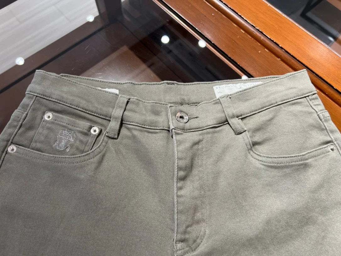 Fashion light luxury Italian BC men's spring and summer new business casual fashion small straight jeans