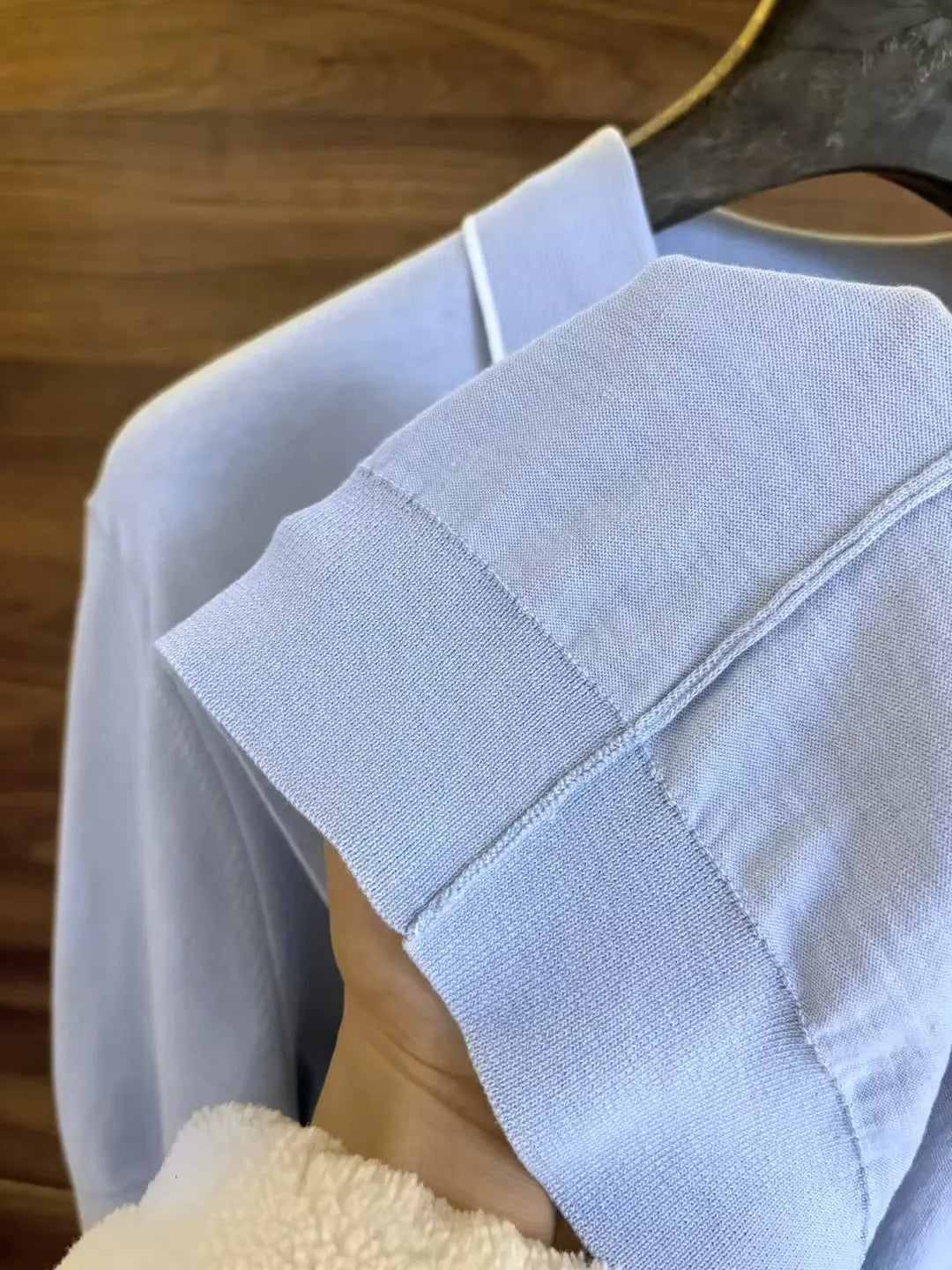 Italian kiton light luxury summer silk blended cotton spinning knitted Haiou collar short-sleeved polo shirt