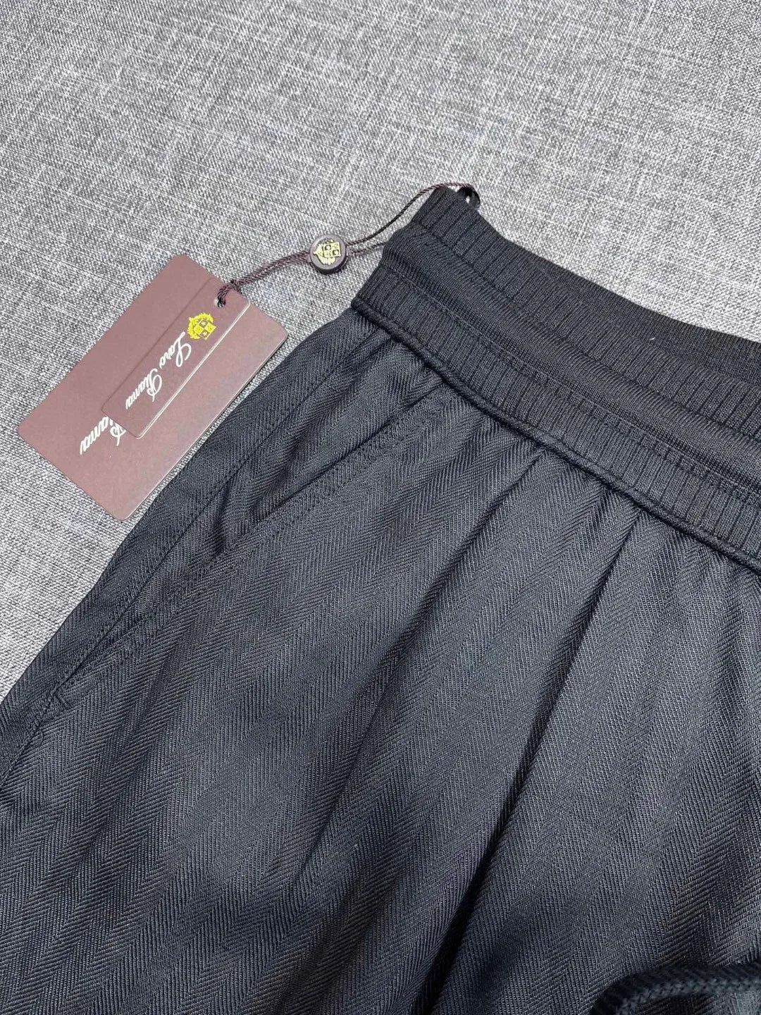 Italian old money style European and American light luxury linen Tencel elastic waist tether straight casual pants