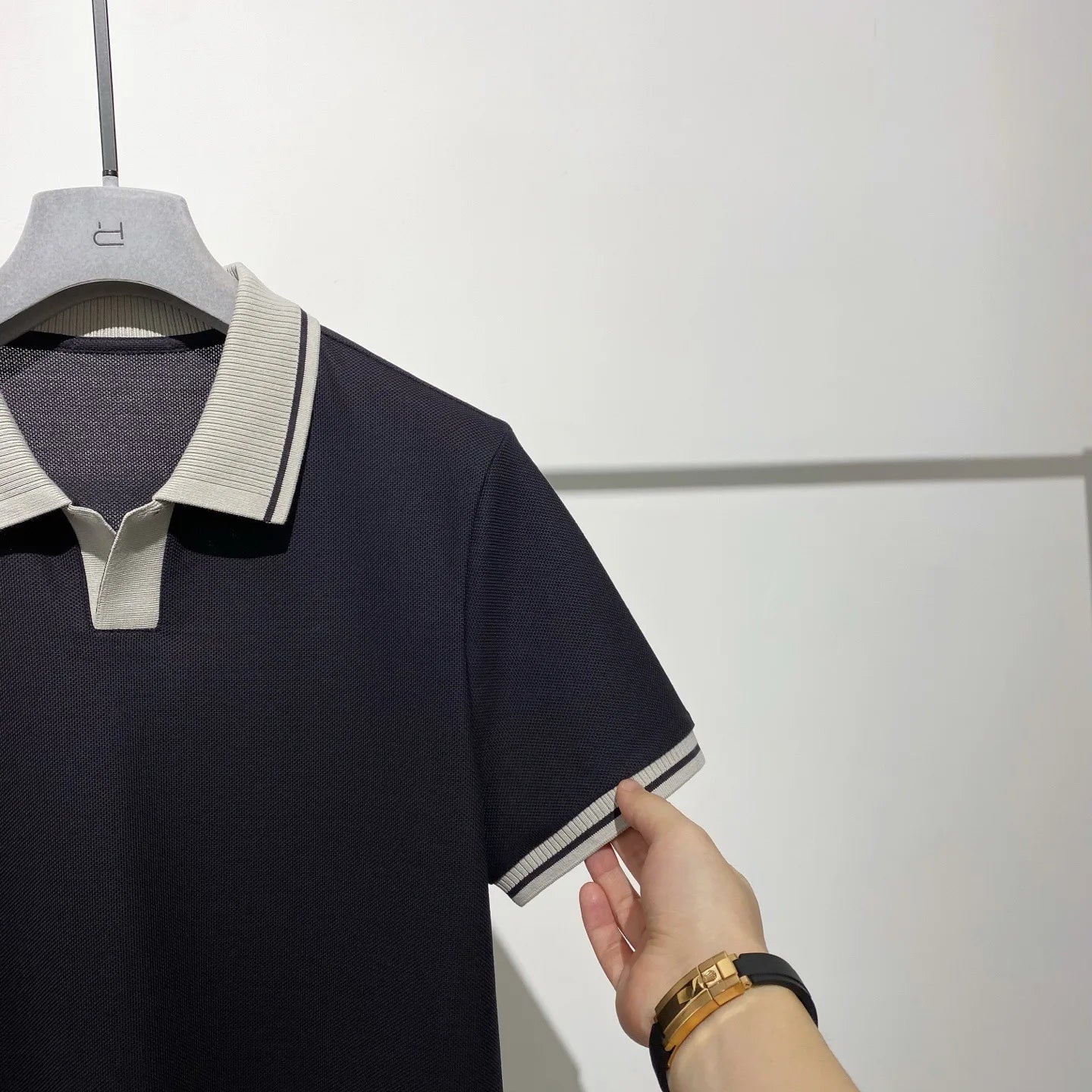 Light luxury style 25 spring and summer new, old money style business leisure commuting lapel short-sleeved T-shirt polo shirt