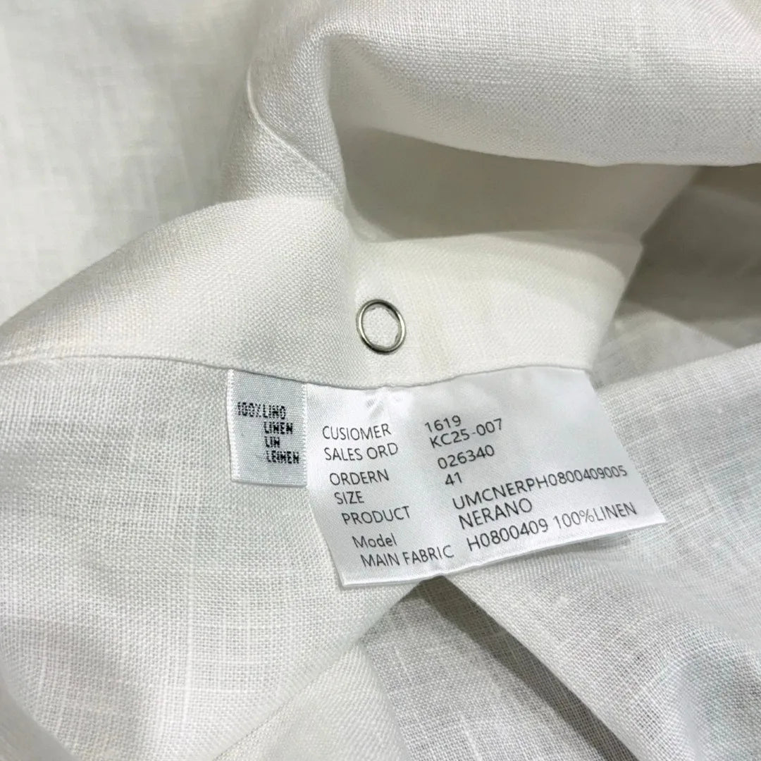 Italian Kiton vintage style minimalist 25 spring/summer linen business casual long sleeved shirt