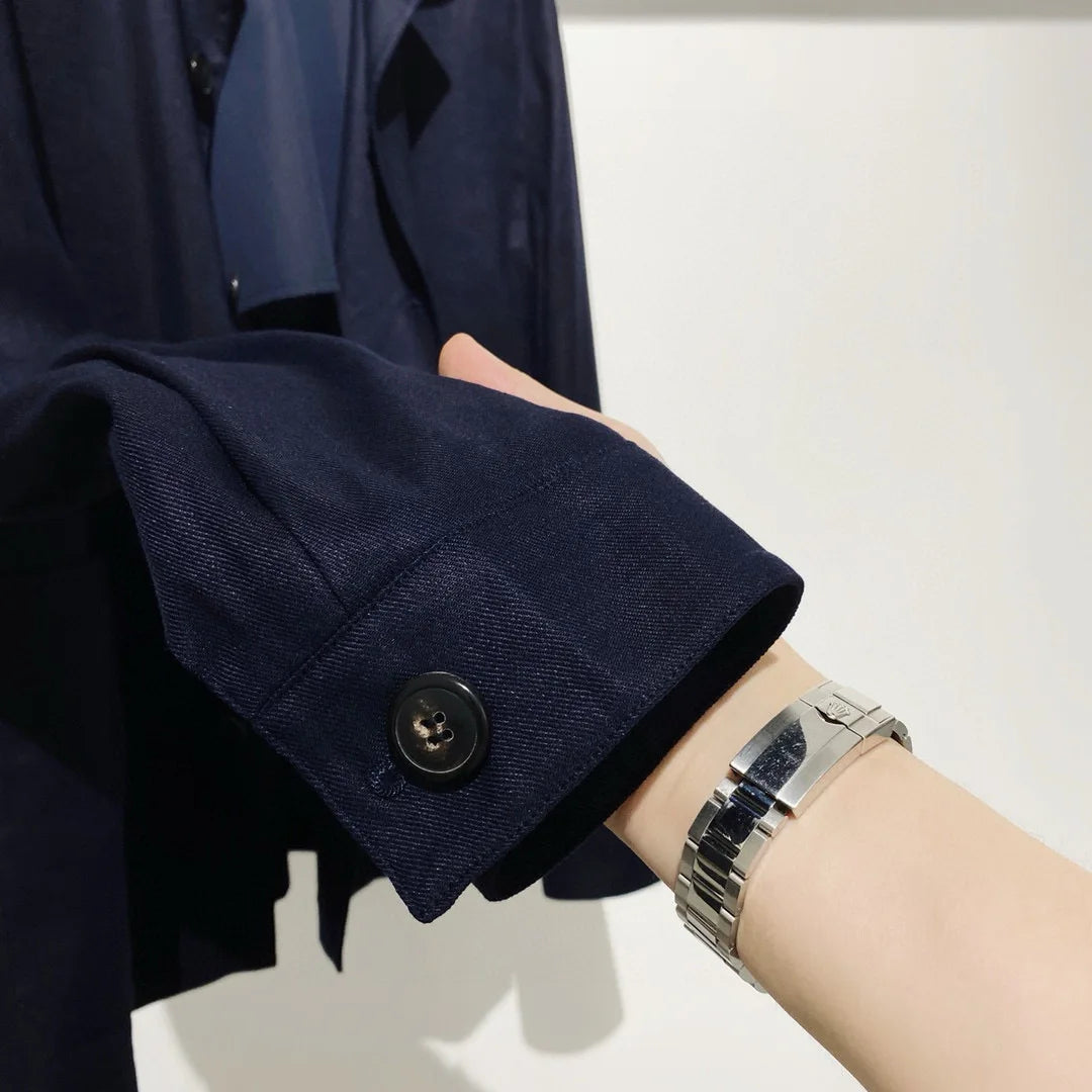 Classic old money style, high-end skin-friendly texture, breathable lapel linen tooling jacket