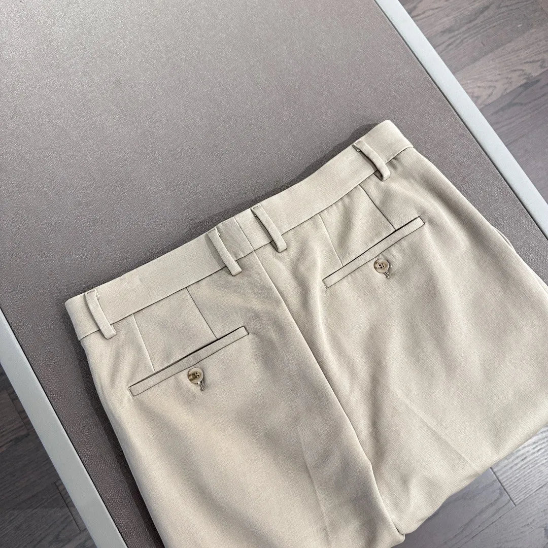 Italian BC vintage style men's 25 summer business simple and versatile straight leg casual trousers