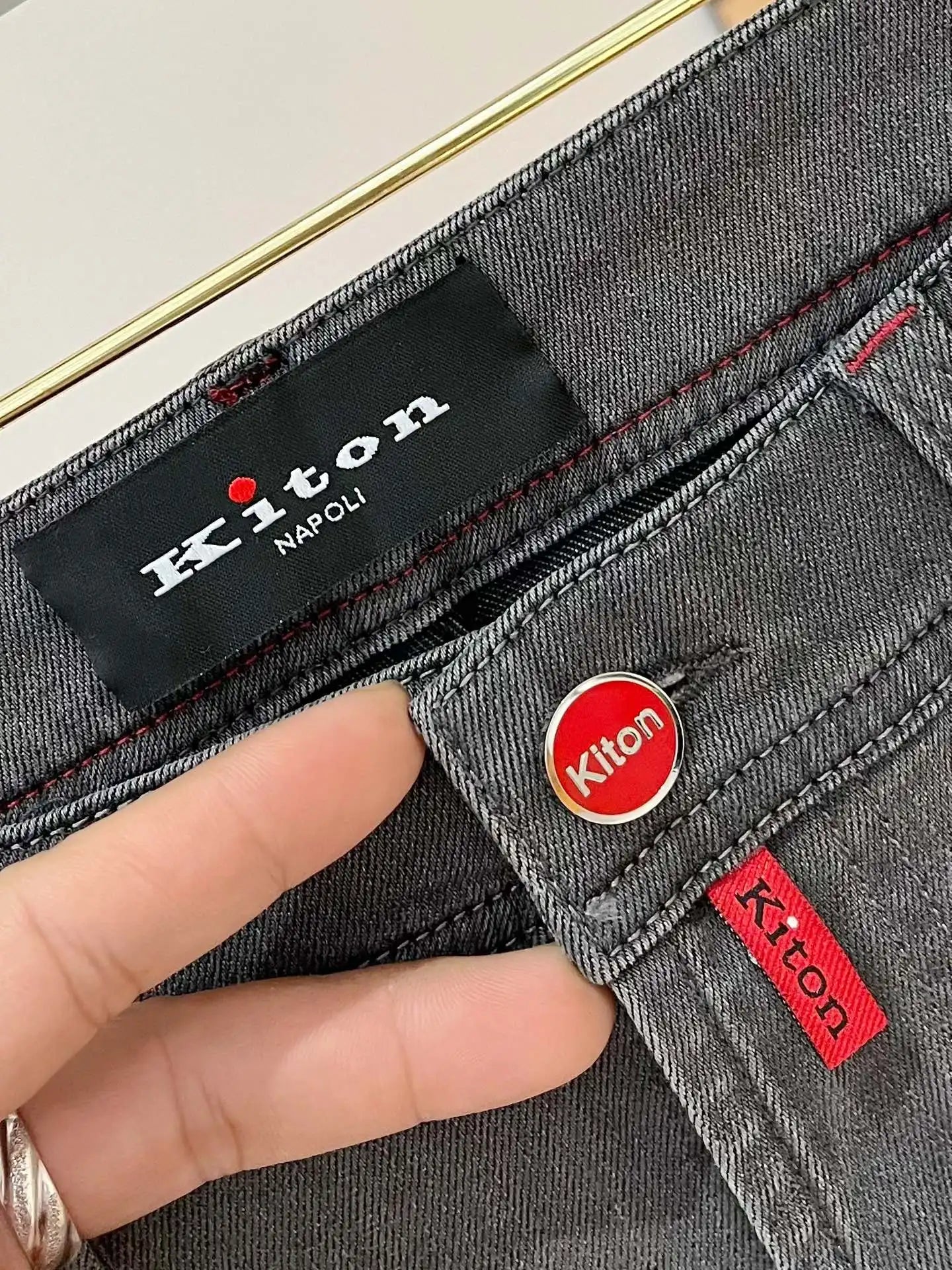 25 spring and summer new Italian kiton chiton solid color fashionable versatile slim-fitting small feet men's casual jeans