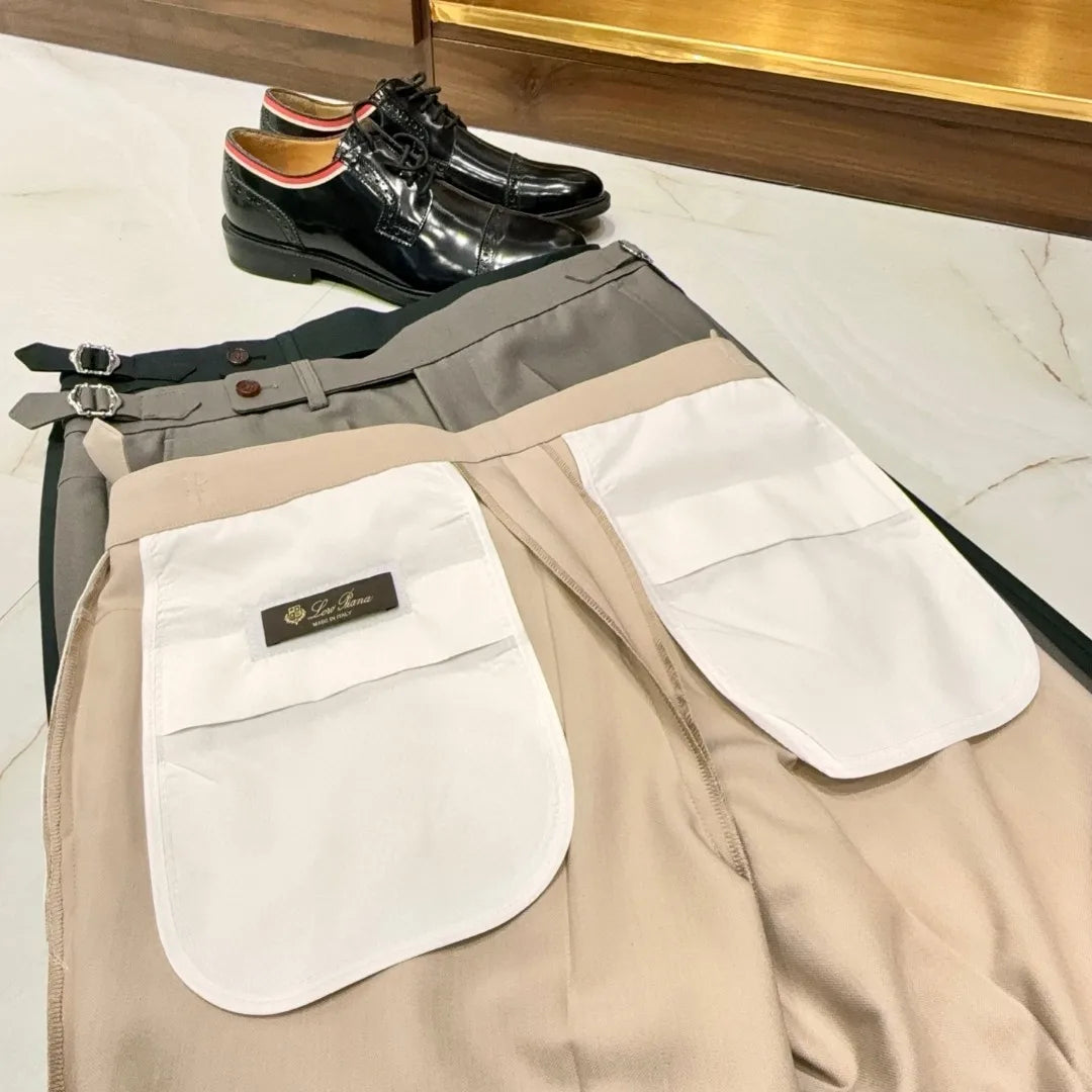 LP old money wind wool mixed tencel business casual straight pants