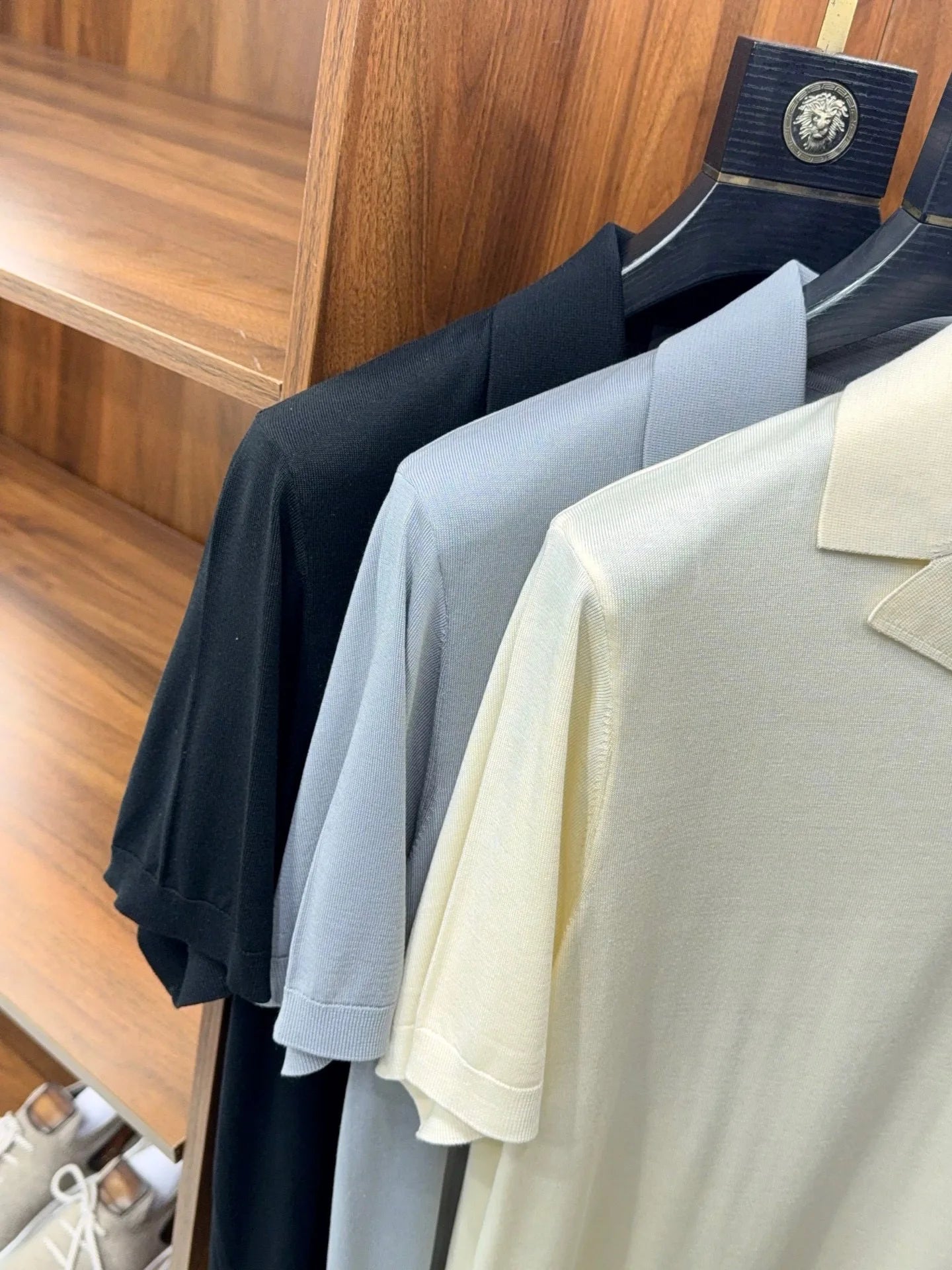 Cuban collar design, mulberry silk cotton blend, classic lapel business casual short-sleeved polo shirt