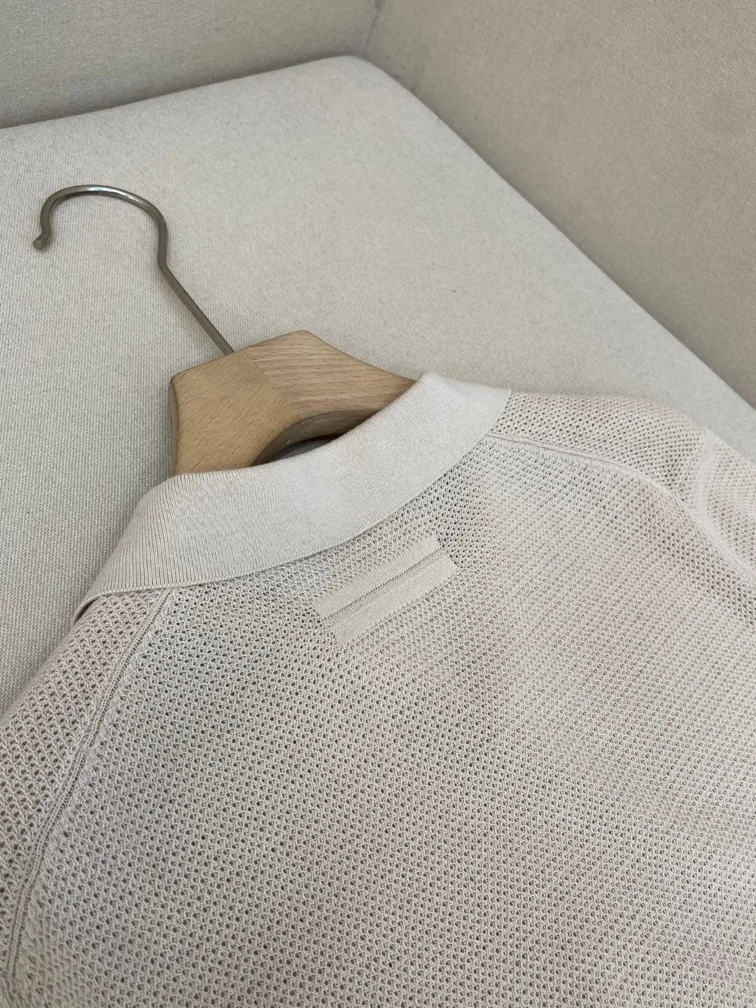Italian old money style luxury high version 25 summer pure cotton hollow collar short sleeved polo shirt