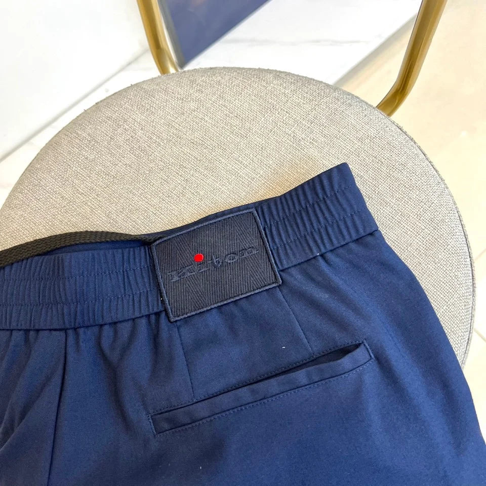 2025 summer new kiton men's lapel short-sleeved shirt simple fashion casual pants shirt set