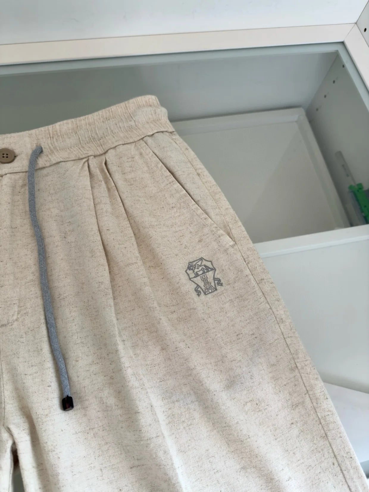 BC 25 Spring/Summer New Linen Sweat Absorbing Breathable Simple Fashion Old Money Style Straight Tube Casual Pants