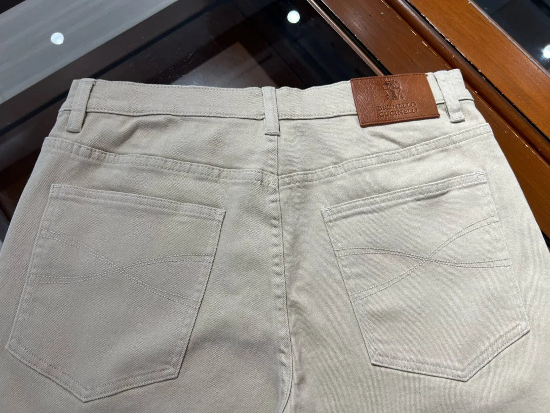 Fashion light luxury Italian BC men's spring and summer new business casual fashion small straight jeans