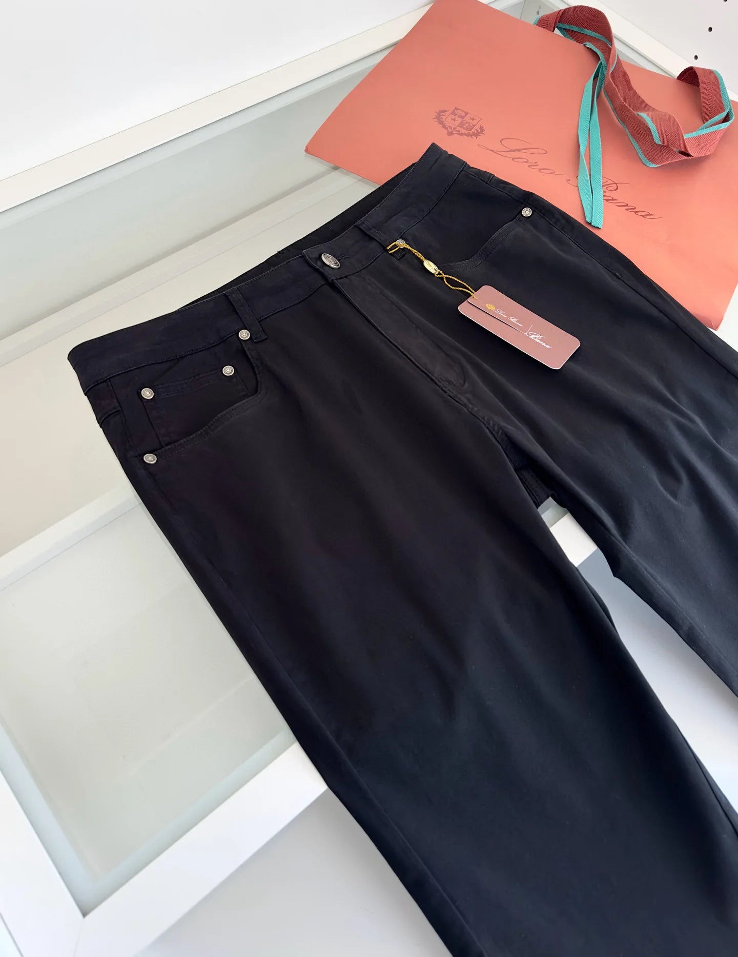 Italian LP men's clothing, spring and summer new solid color micro-elastic breathable simple fashion small straight casual pants