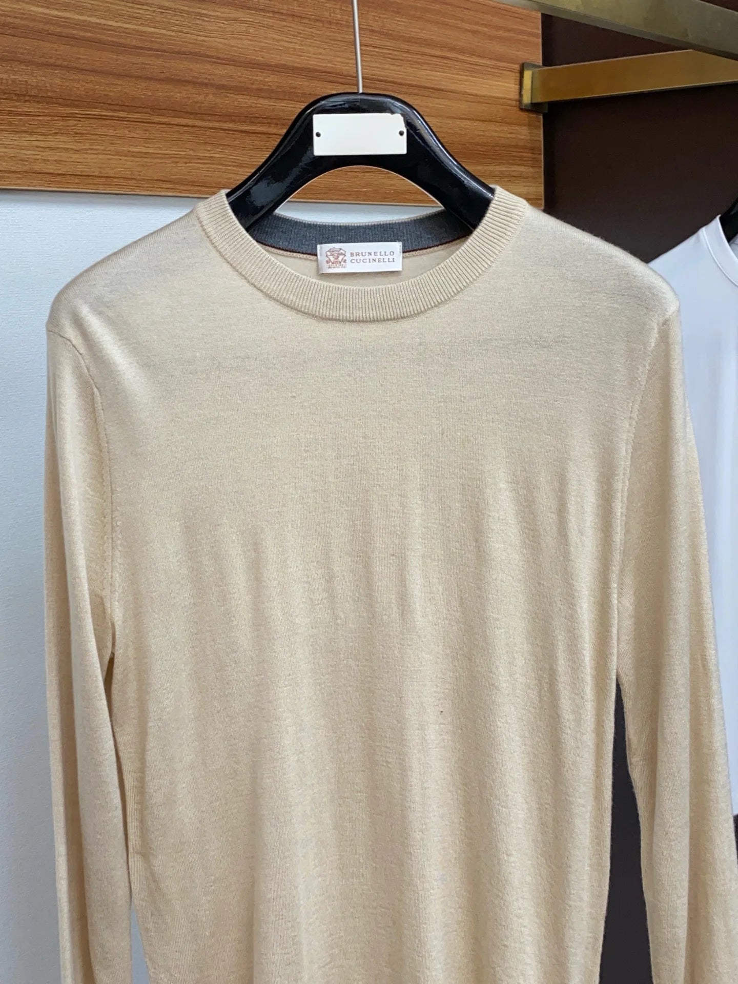 Italian BC men's cashmere yarn solid color knitted sweater