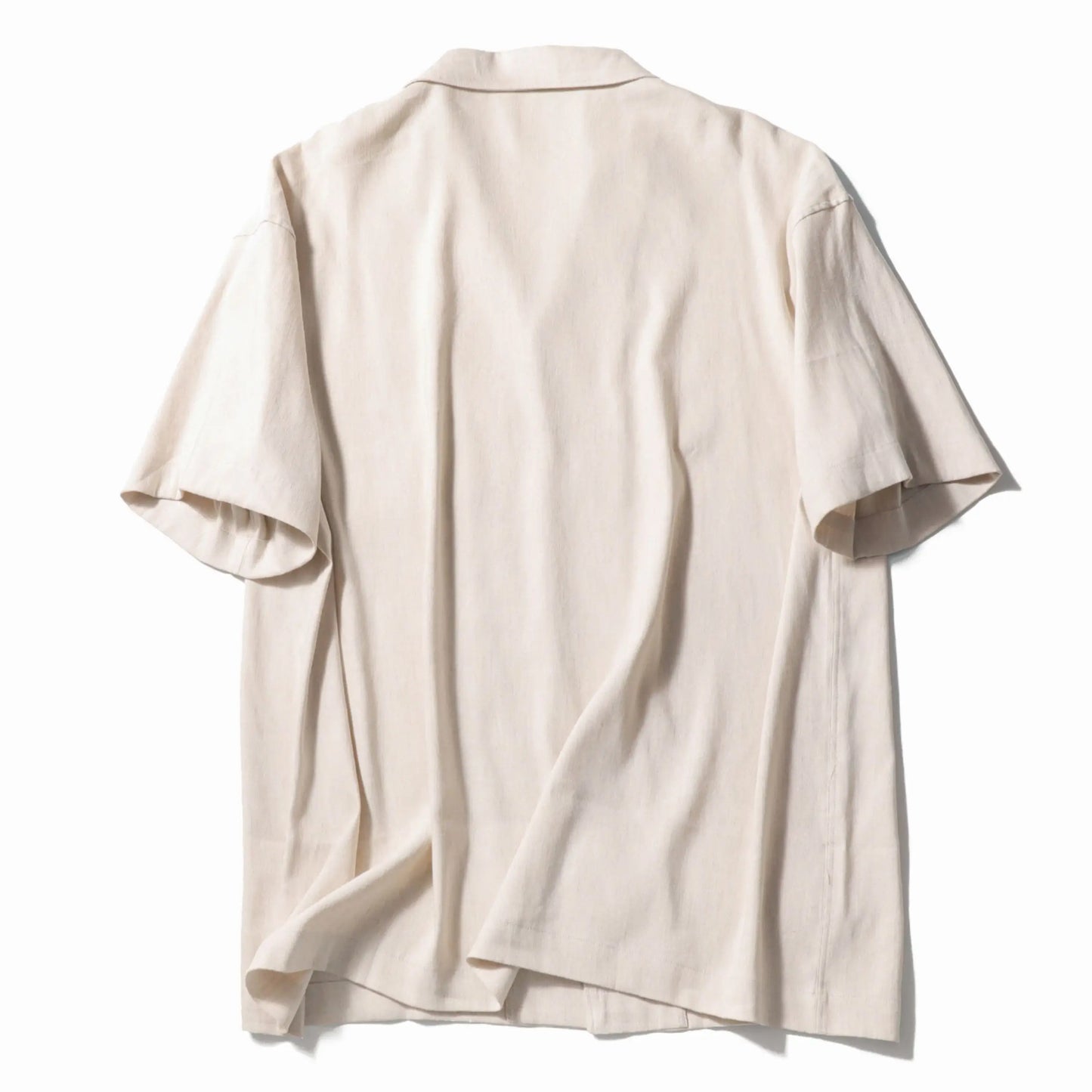 2025 summer new men's high-end old money style linen short-sleeved shirt set lazy style two-piece set