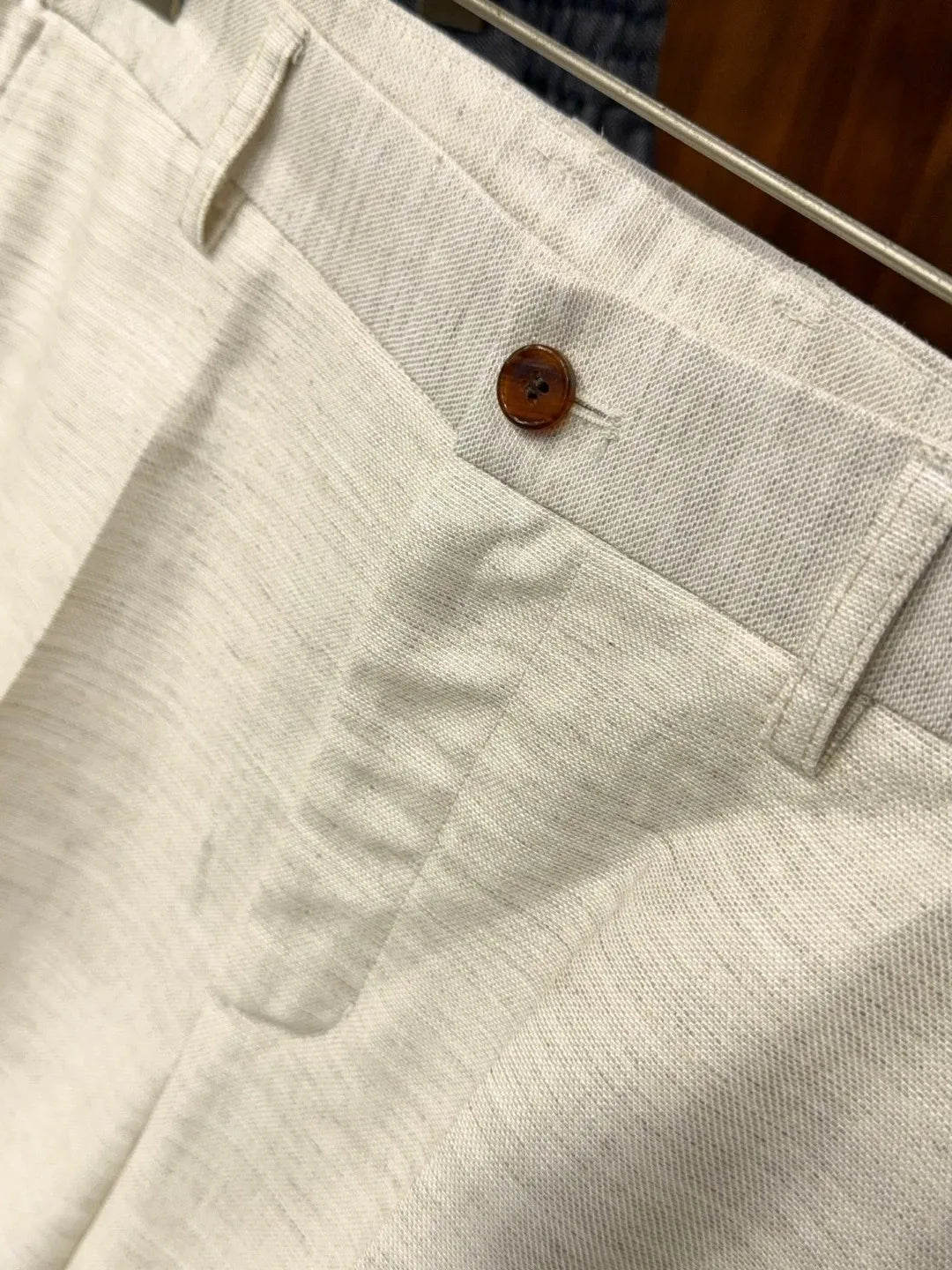 Italian LP light luxury men's clothing 25 summer linen mixed Tencel semi-elastic waist business casual pants