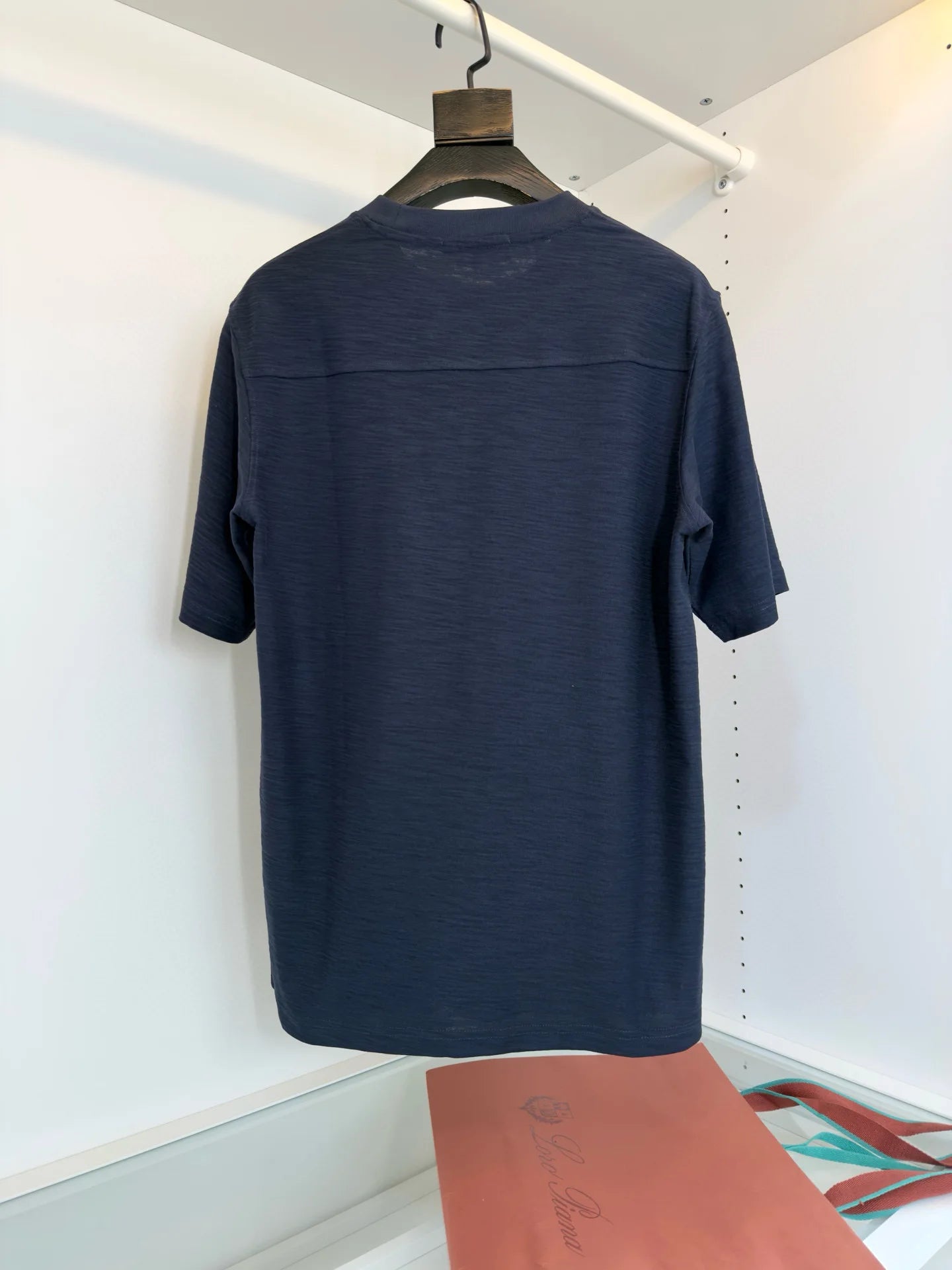 Italian LP men's clothing new custom-woven breathable fabric fashion casual old money wind round neck short-sleeved T-shirt