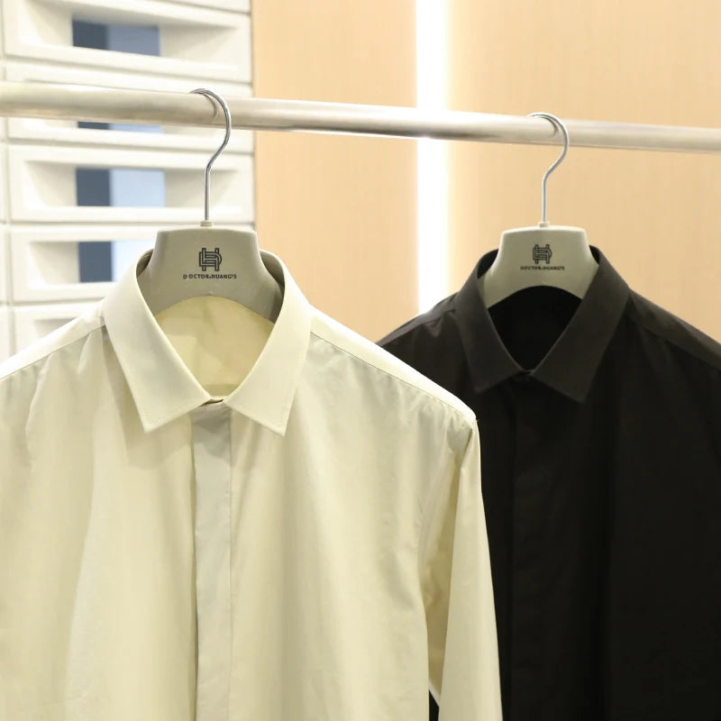 Tencel cotton blend autumn fashion business casual anti-wrinkle men's long-sleeved shirt