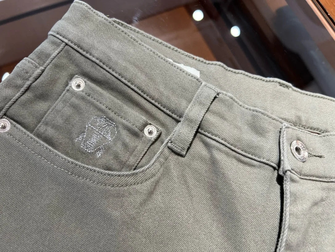 Fashion light luxury Italian BC men's spring and summer new business casual fashion small straight jeans