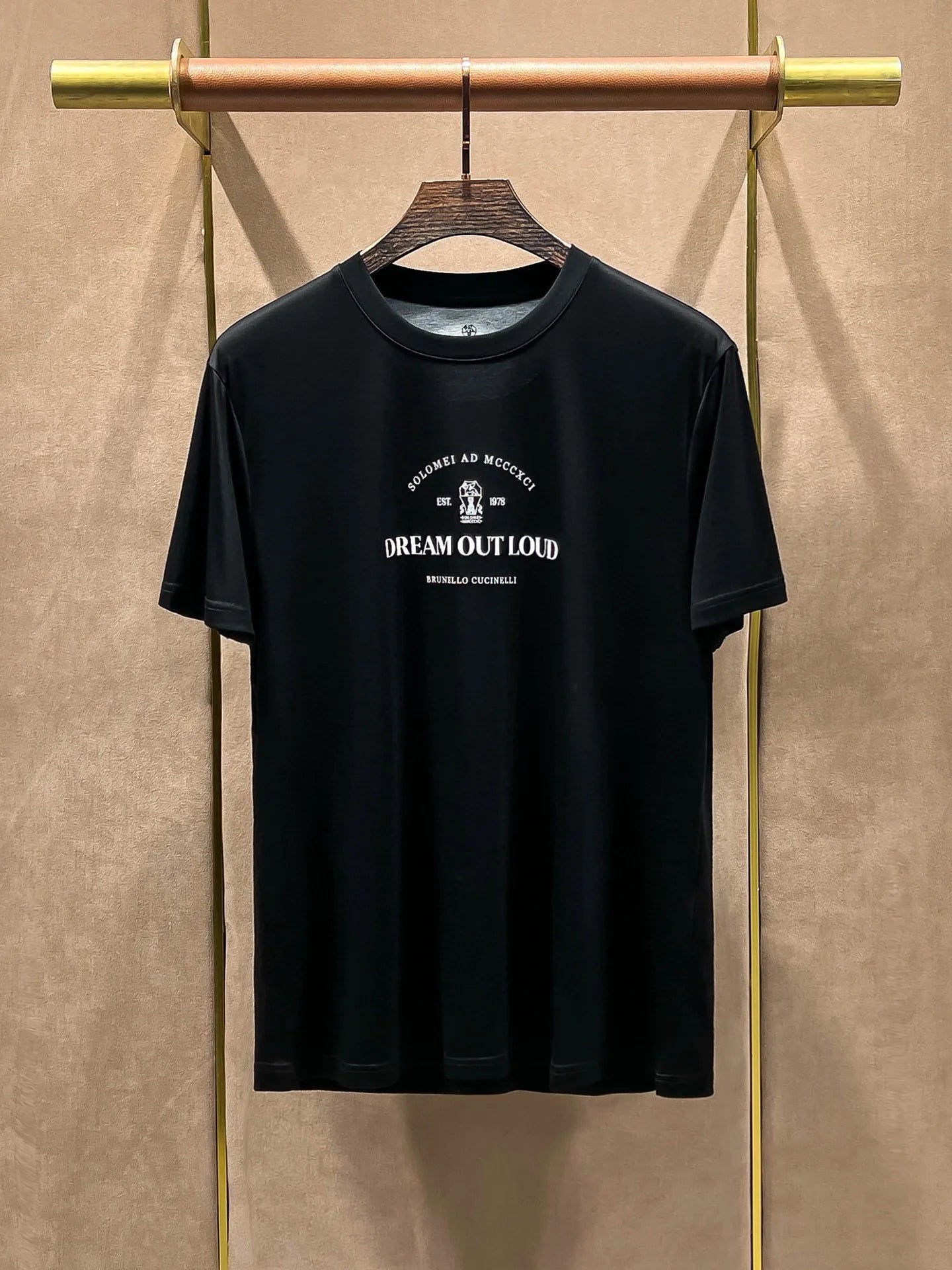Italy BC men's clothing summer new cotton breathable solid color fashion casual old money wind round neck short sleeve T-shirt