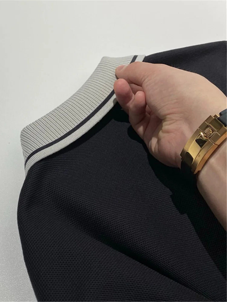 Light luxury style 25 spring and summer new, old money style business leisure commuting lapel short-sleeved T-shirt polo shirt