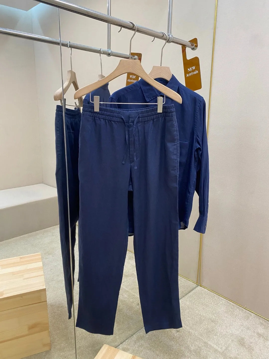 Italian old money style European and American luxury high version 25 summer linen elastic waist straight wide-leg casual pants