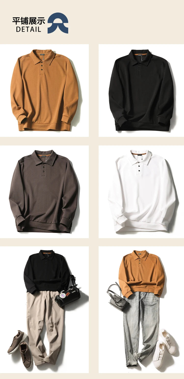 ZZ light mature style spring and autumn new commuter casual knitted polo shirt