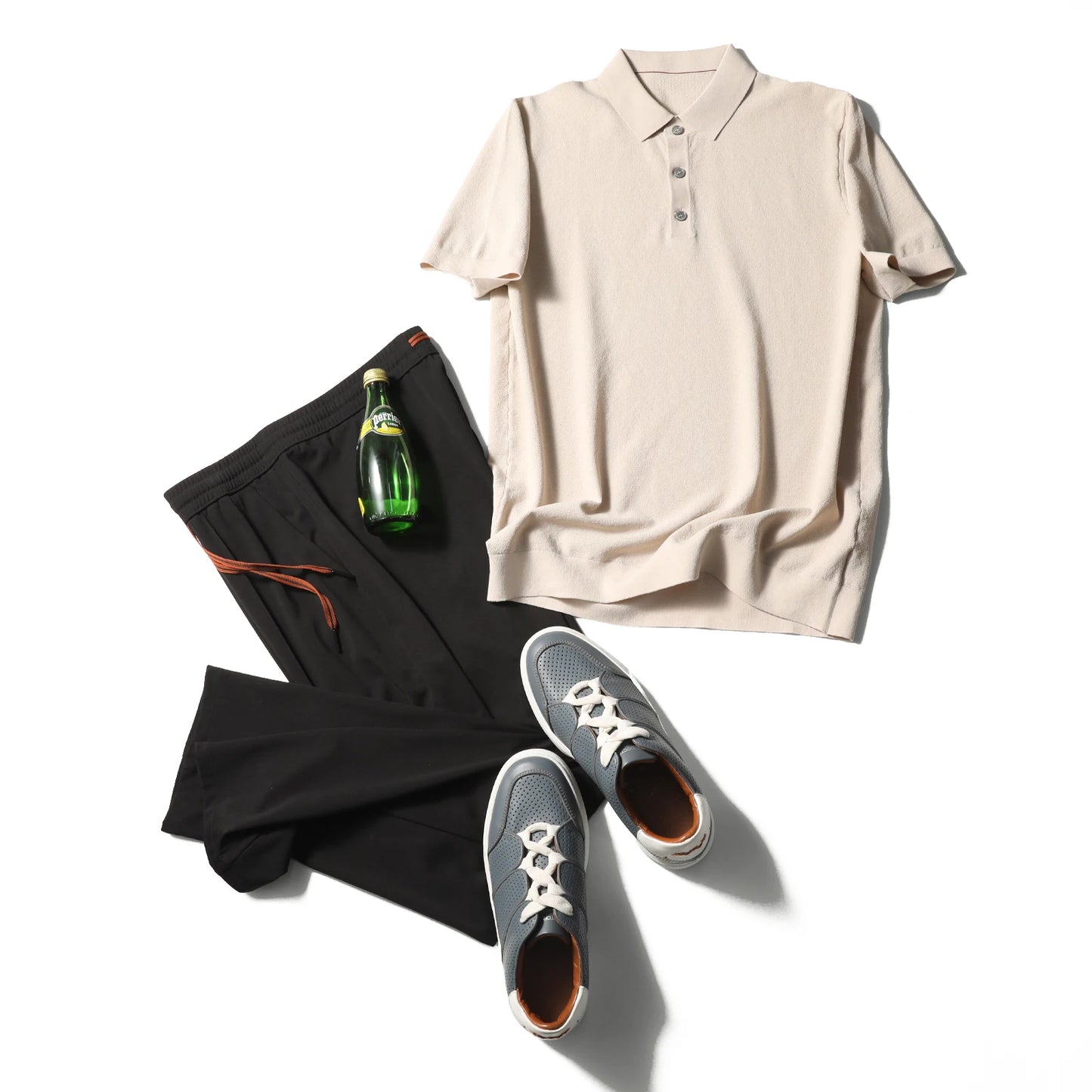 Italian luxury ZZ series 2025 summer new men's business casual simple machine washable cotton knitted POLO shirt