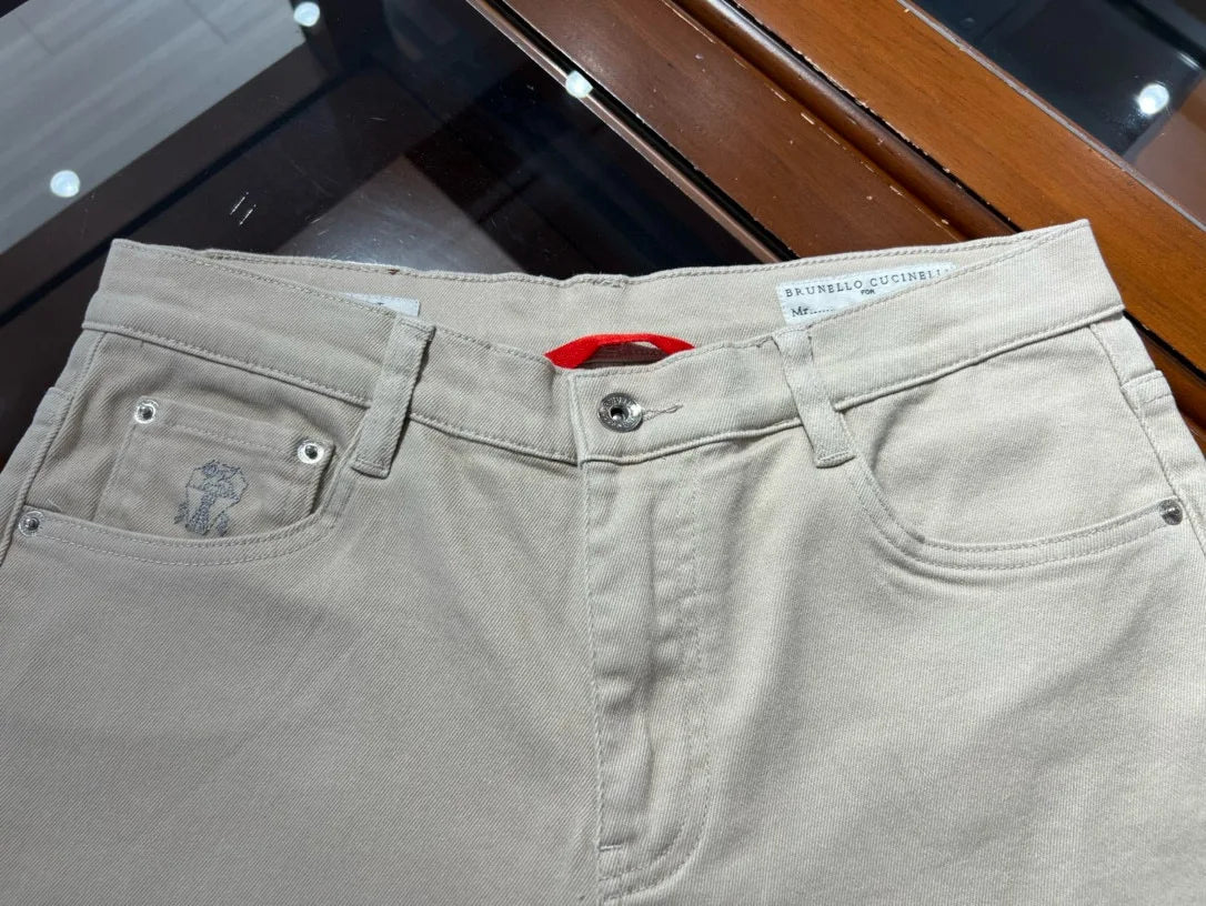 Fashion light luxury Italian BC men's spring and summer new business casual fashion small straight jeans