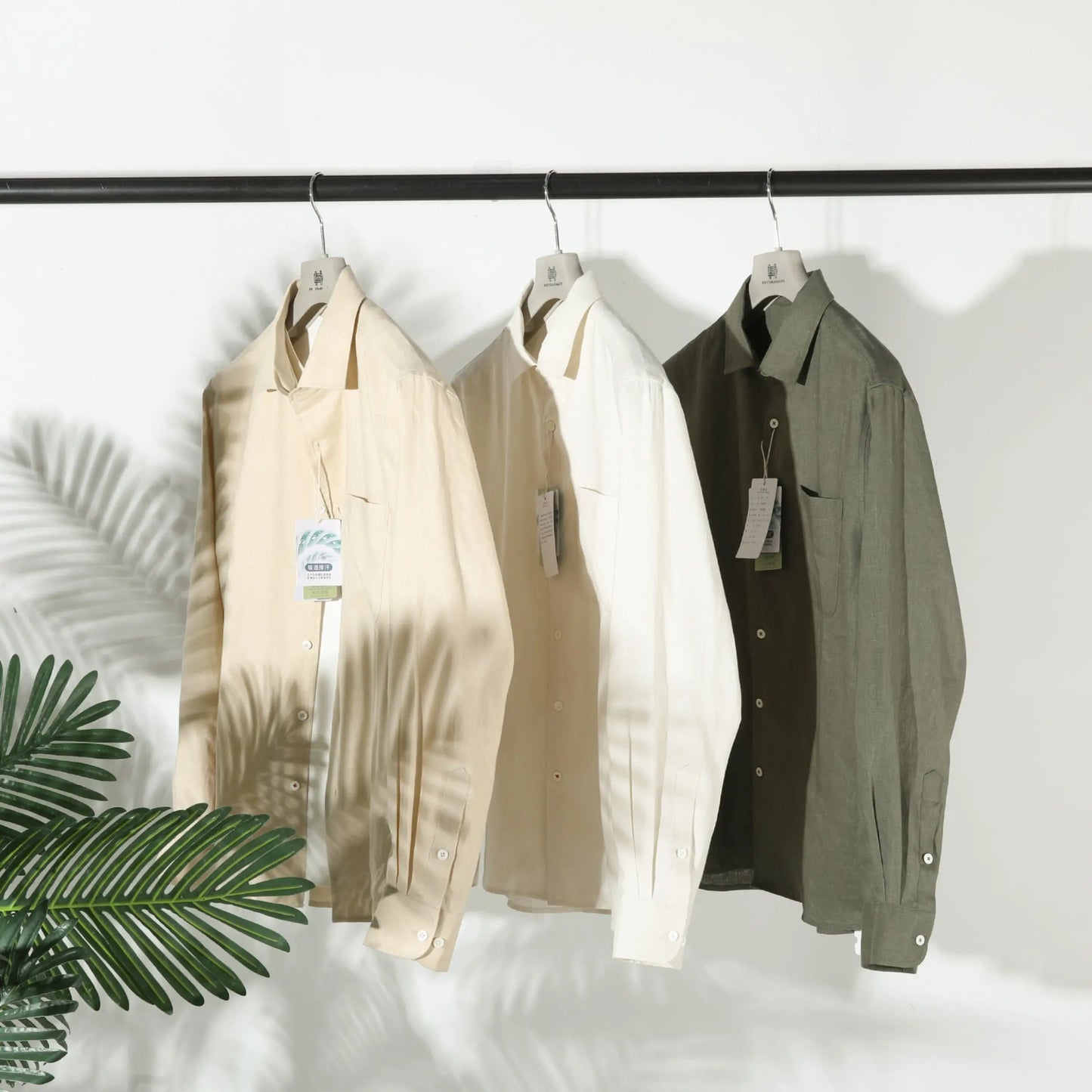 LP Italian luxury 2025 spring and summer new men's high-end old money style 100% linen cool long-sleeved shirt