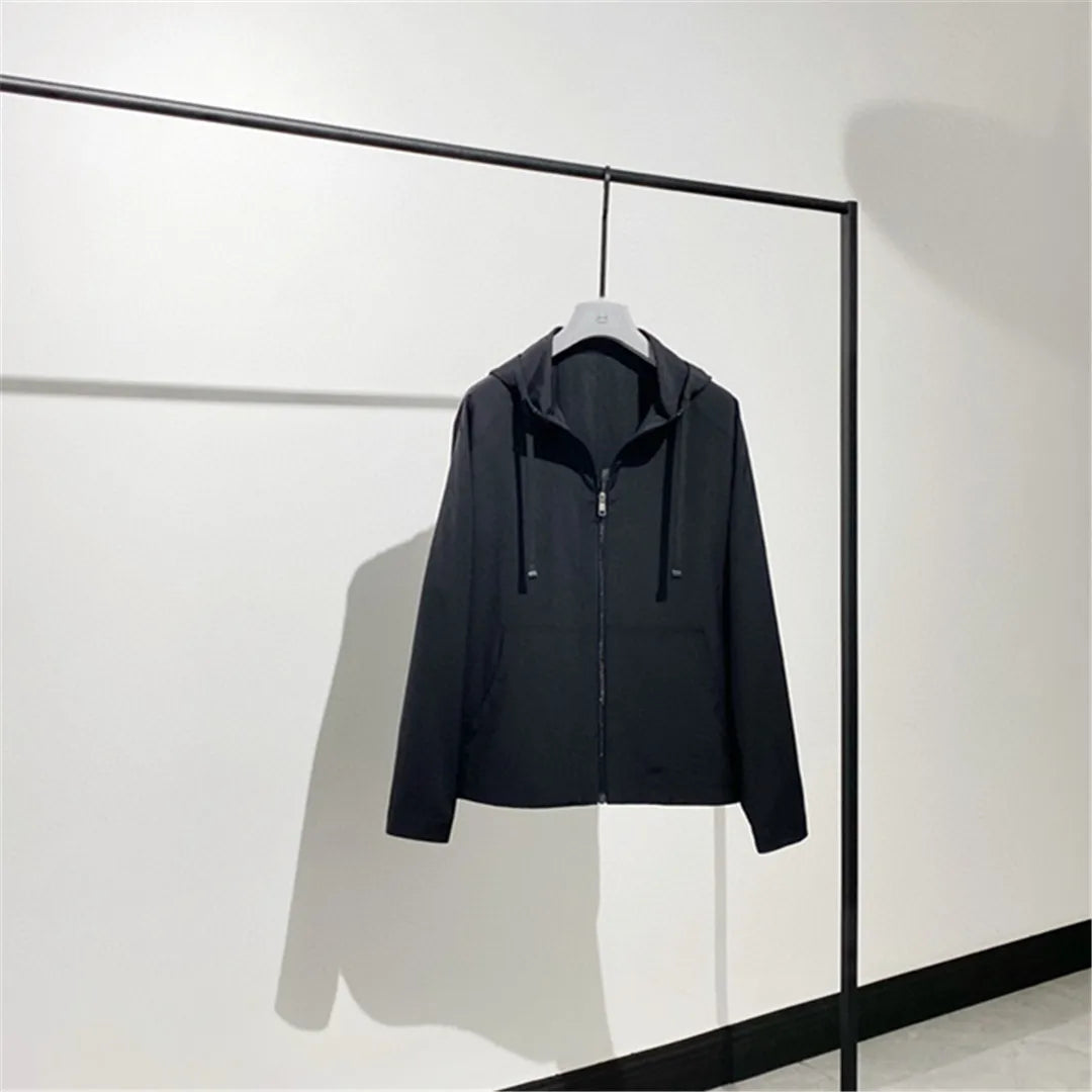 Simple and elegant premium light and breathable ultra-thin wool lyocell hooded sunscreen jacket jacket