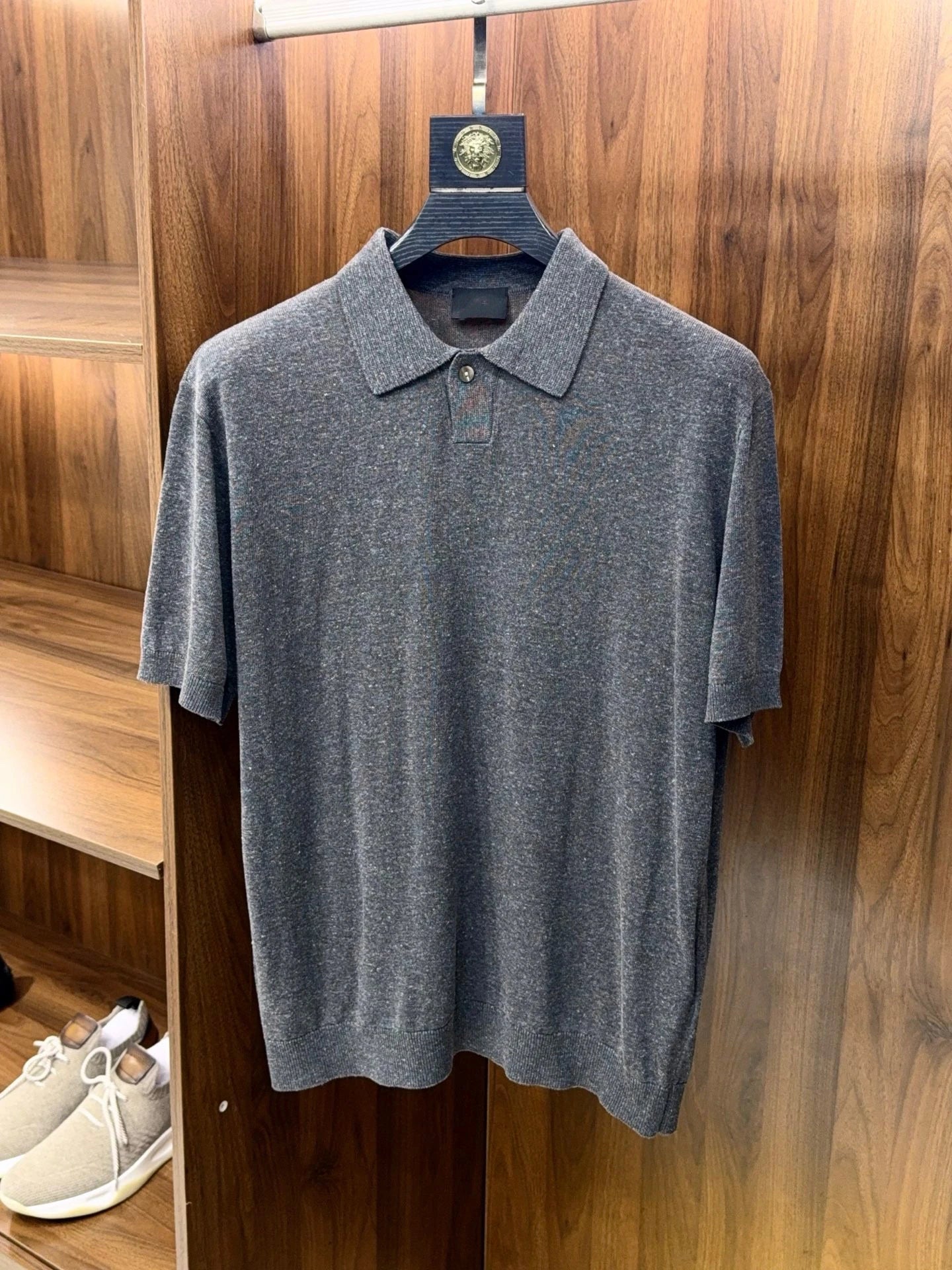 High Quality, Linen Blend, Elegant Business Commuter Stretch Knitted Sweater Lapel Short Sleeve T-Shirt Polo Shirt