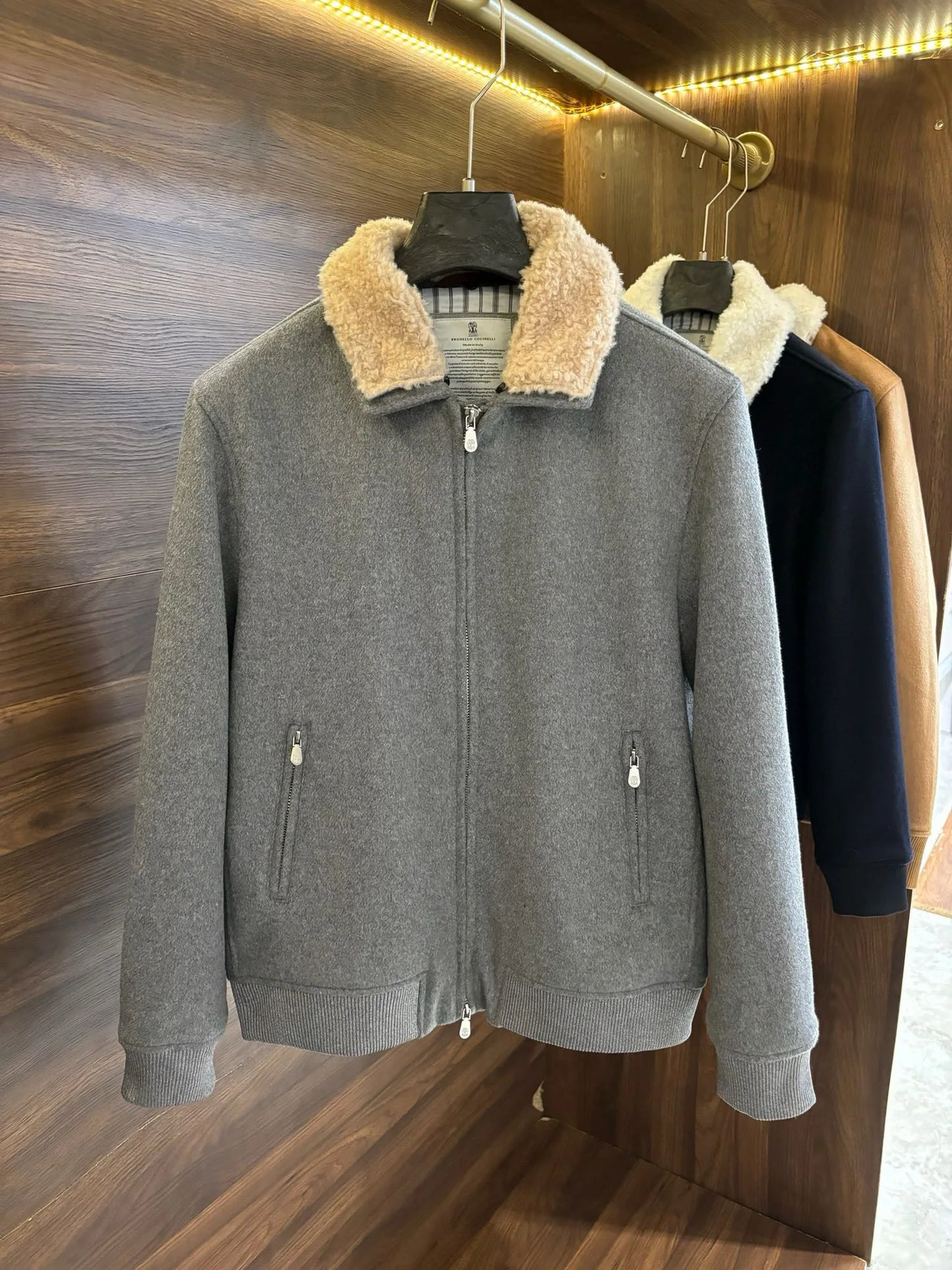 Italy BC men's clothing autumn and winter new old money style fashion casual thick wool cashmere thermal lapel jacket jacket