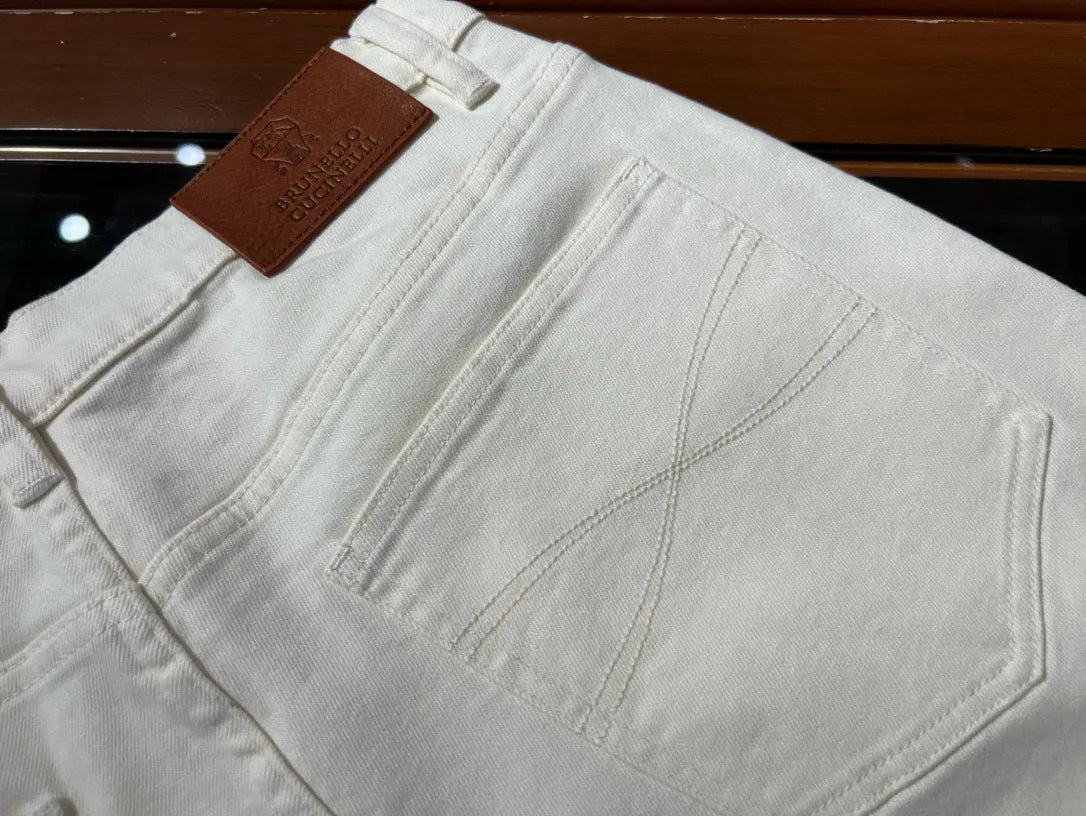 Fashion light luxury Italian BC men's spring and summer new business casual fashion small straight jeans