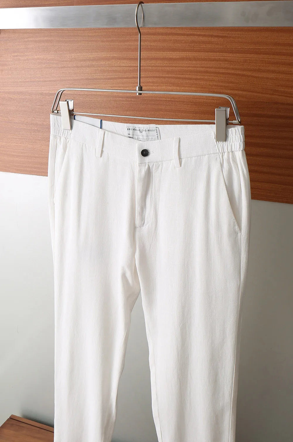 Italian BC vintage style minimalist 25 summer small straight fit business casual linen trousers