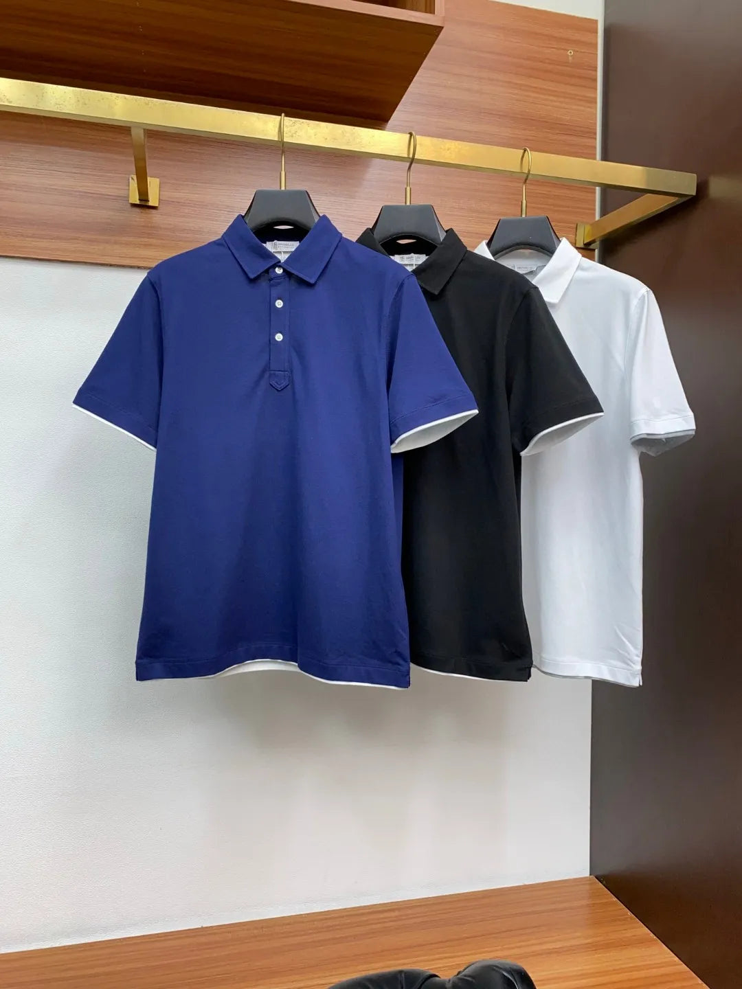 Italian old money style light luxury summer pure cotton lapel simple casual short-sleeved polo shirt