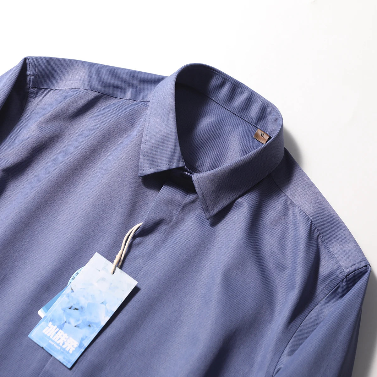 Italian luxury spring new men's business casual long-staple cotton shirt thousand bird plaid dark pattern shirt
