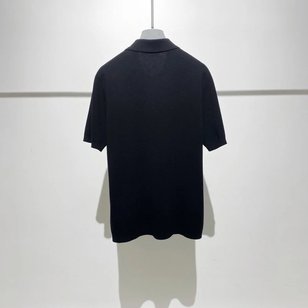 Toning premium spring and summer business, super soft cotton yarn, casual knitted polo shirt, short-sleeved polo shirt