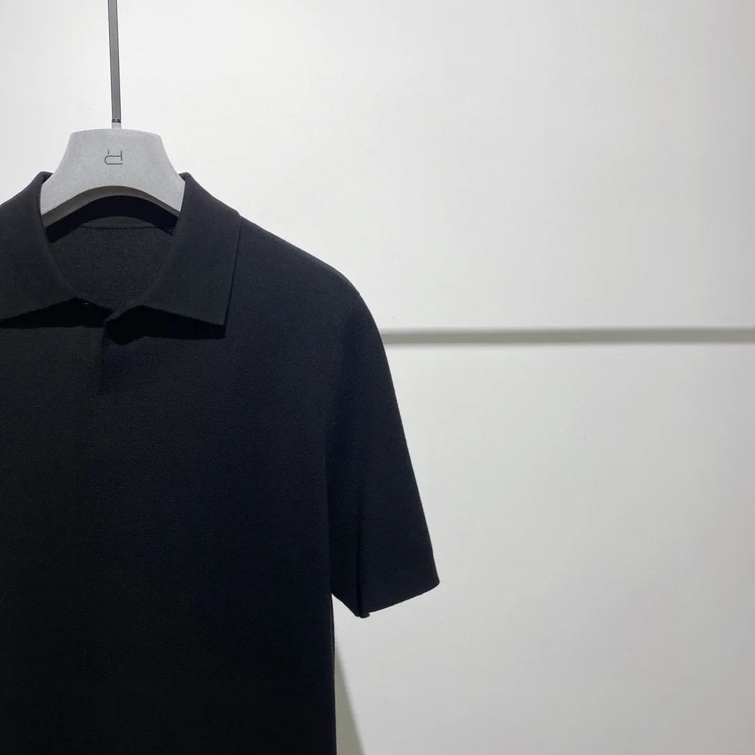 Toning premium spring and summer business, super soft cotton yarn, casual knitted polo shirt, short-sleeved polo shirt