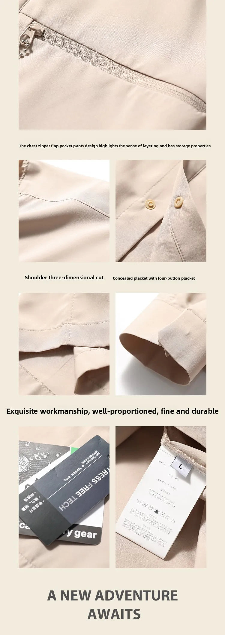 Outdoor 2024 spring and summer new waterproof breathable elastic sunscreen long-sleeved shirt