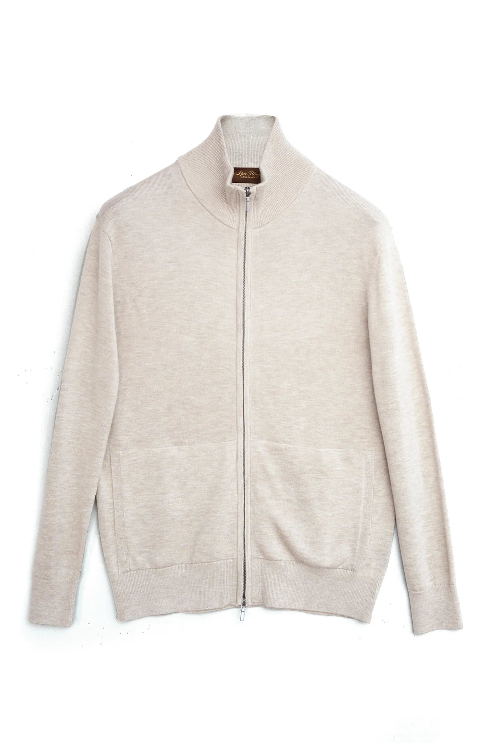 Autumn and winter new LP men's premium stand-up neck zipper knitted cardigan jacket wool Tencel blended sweater
